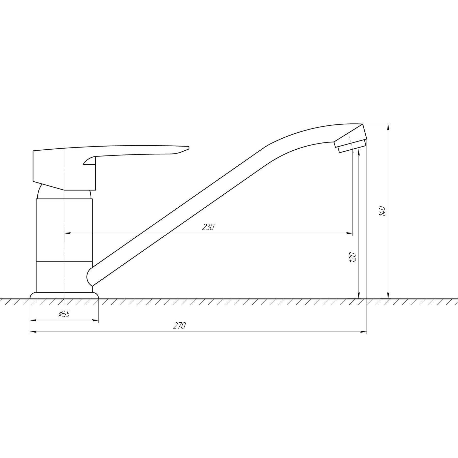 Змішувач для кухні CRISTAL SEVA GSV-0203M