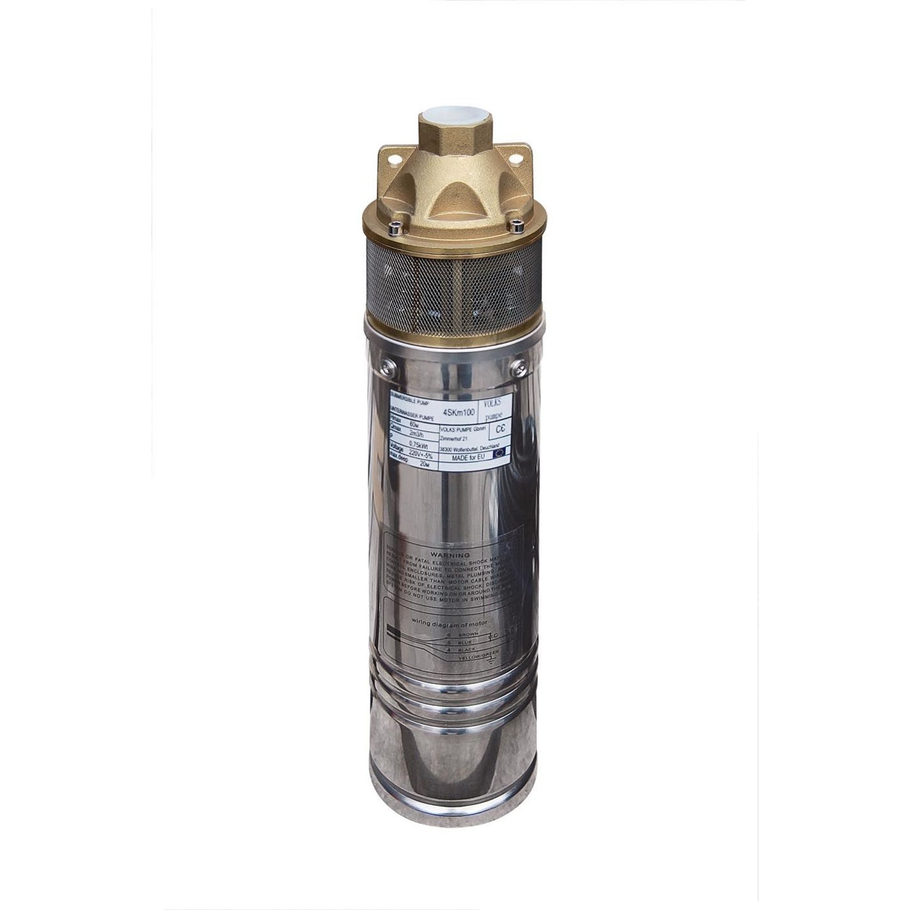 Насос свердловинний вихровий VOLKS pumpe  4SKm100 0,75кВт + кабель 15м + пульт