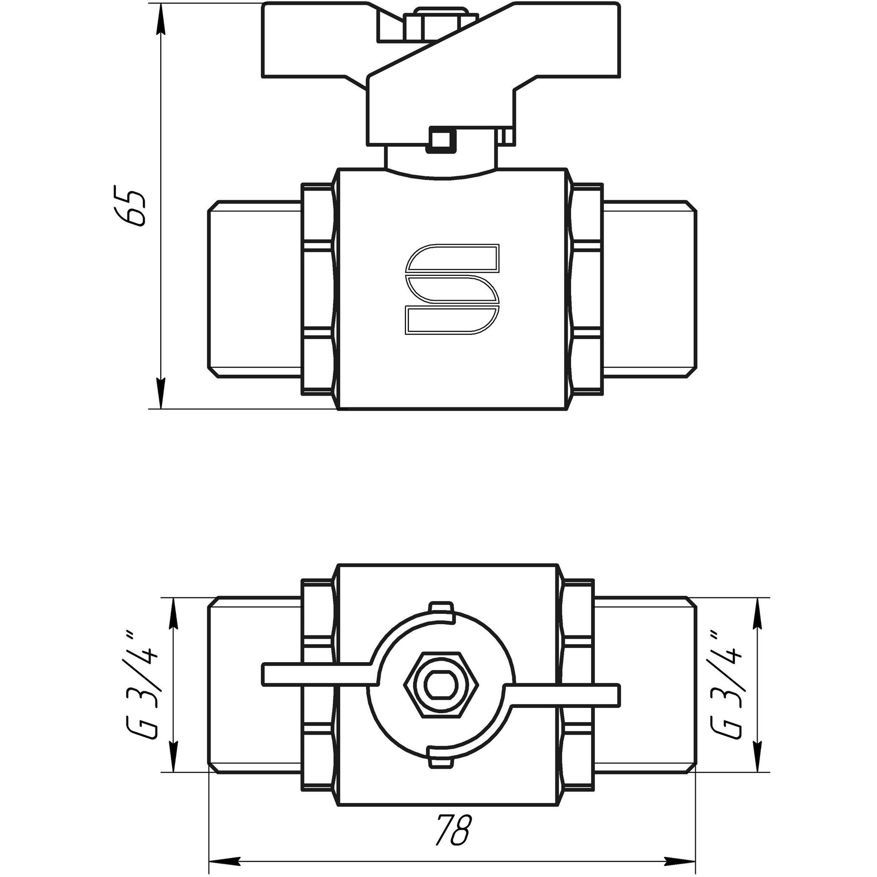 Кран кульовий прямий SELBA  3/4″ ЗЗ КБ SL1503