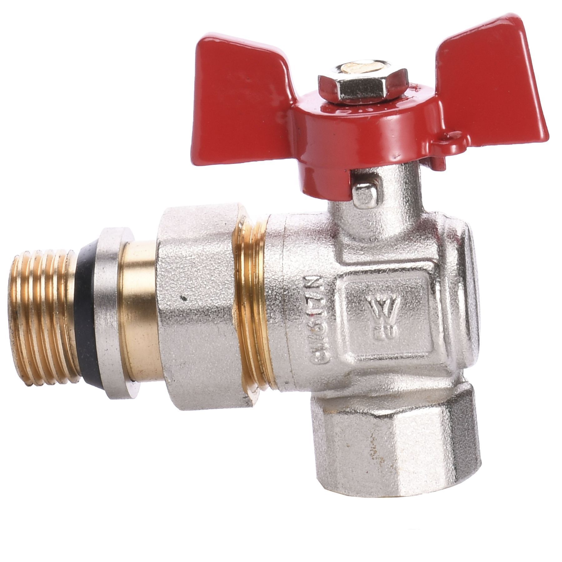 Кран кульовий кутовий з американкою WATERVALVE Q003  NV-V124 1/2″ ЗB