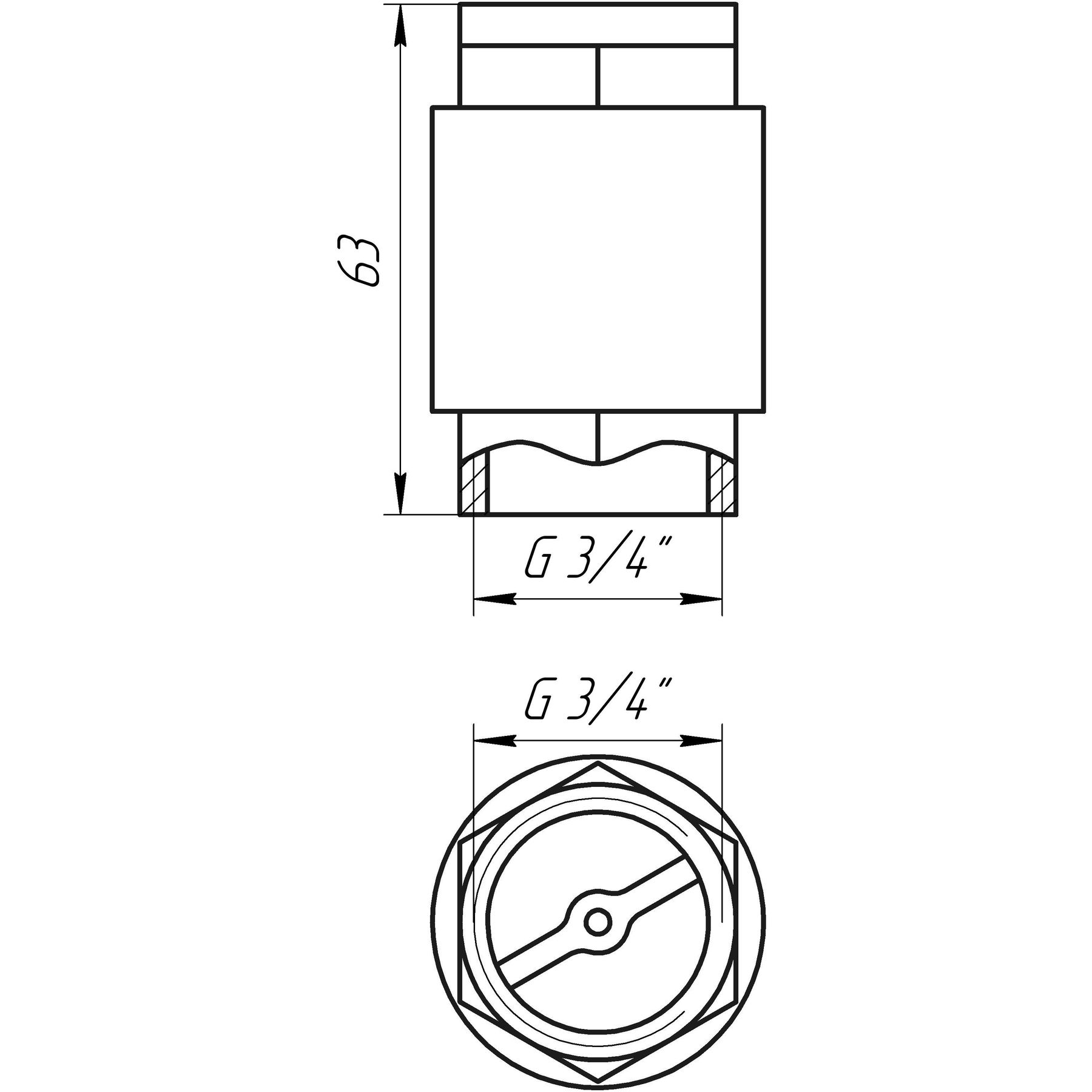 Клапан зворотного ходу води SELBA    3/4″ SL1541