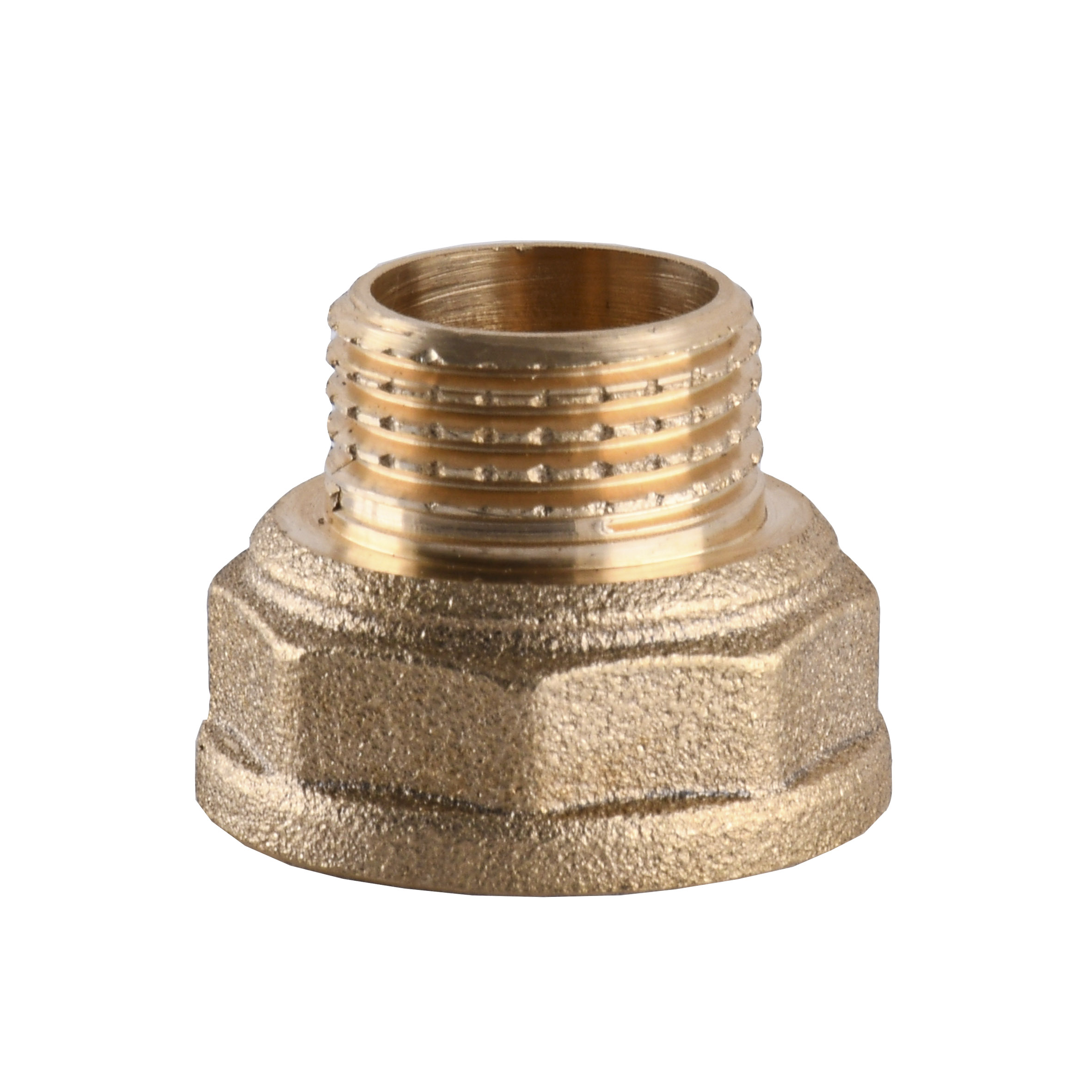 Перехідник редукційний латунний 3/4″ВР х 1/2″ЗР штампований А0603А VA