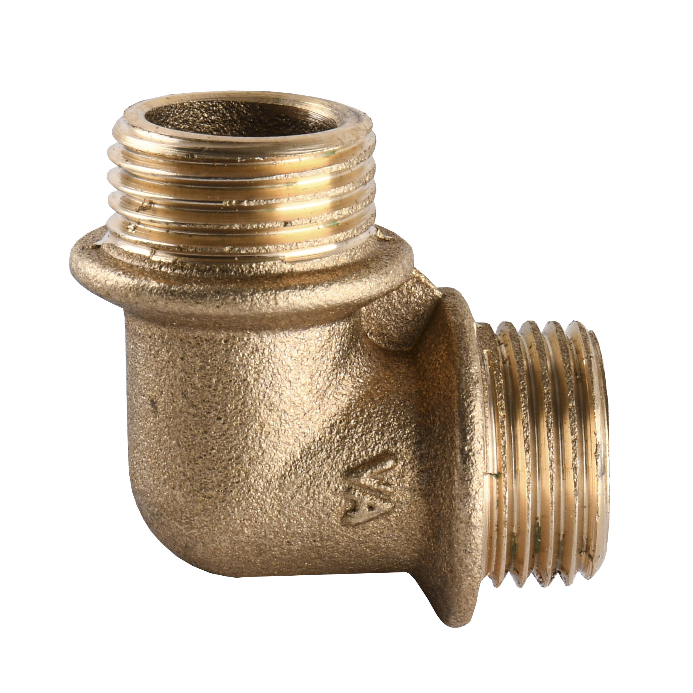 Кутник латунний 1/2″ЗР х 1/2″ЗР штампований з буртом А0113А VA