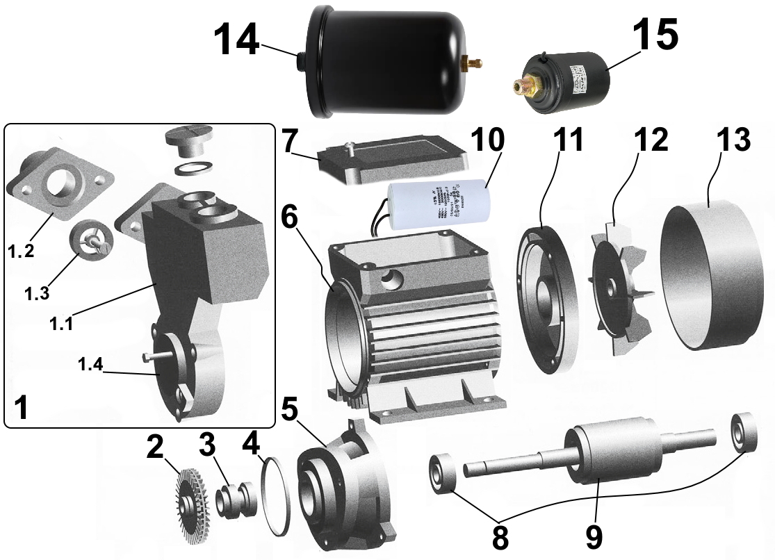 Насосна станція VOLKS pumpe  WZ370 0,37кВт бак 2л