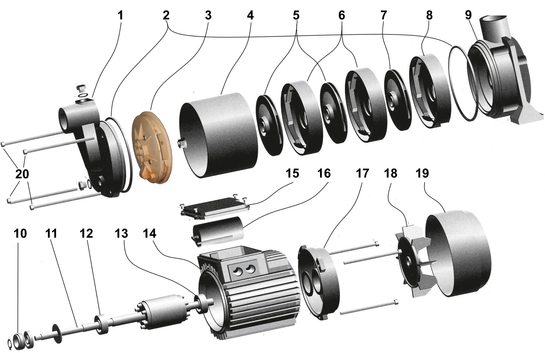 Насос відцентровий багатоступінчастий Optima MH-N 1100INOX 1,1кВт нерж, колеса
