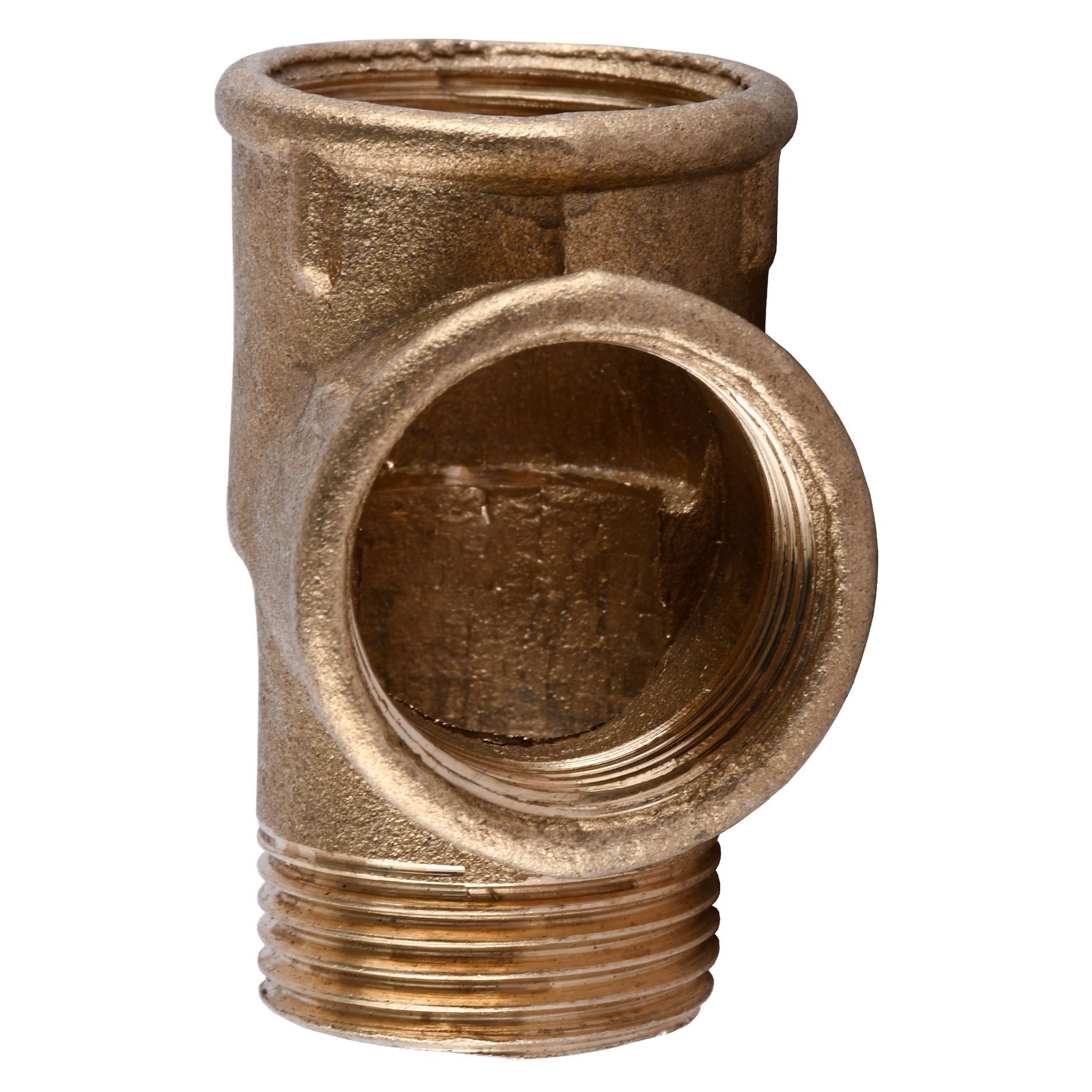 Трійник латунний 3/4″ВР х 3/4″ВР х 3/4″ЗР ливарний  210Б