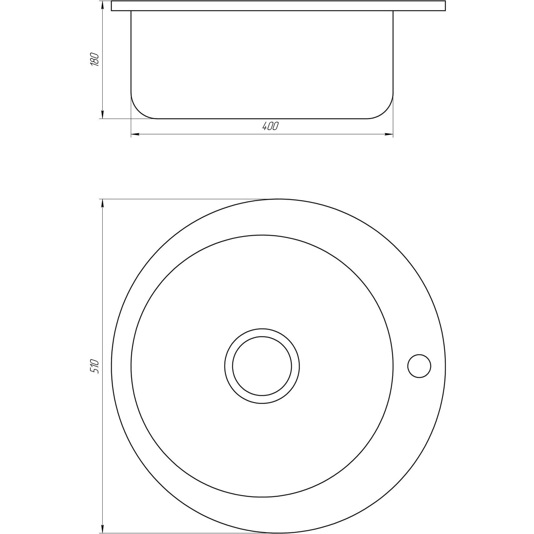 Мийка кухонна врiзна кругла 510х180 Satin MR 510 E Mira