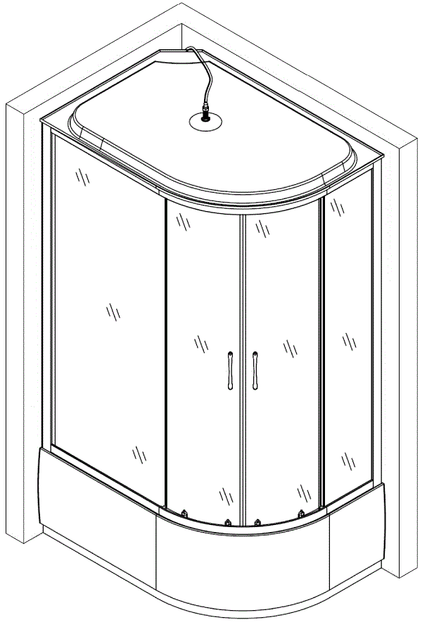 Душовий бокс асиметричний лівий OBRA H120GBSL (H120BL) BRAVO (3уп.)