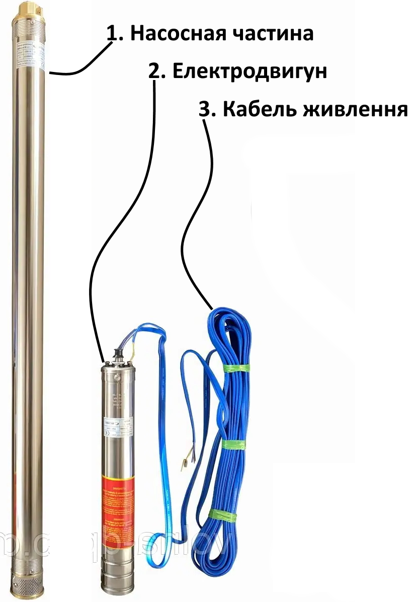 Насос свердловинний з підв. стійк. до піску OPTIMA 4SD 6/28 3,0 кВт 177м 3-фазний ( 1 частина )