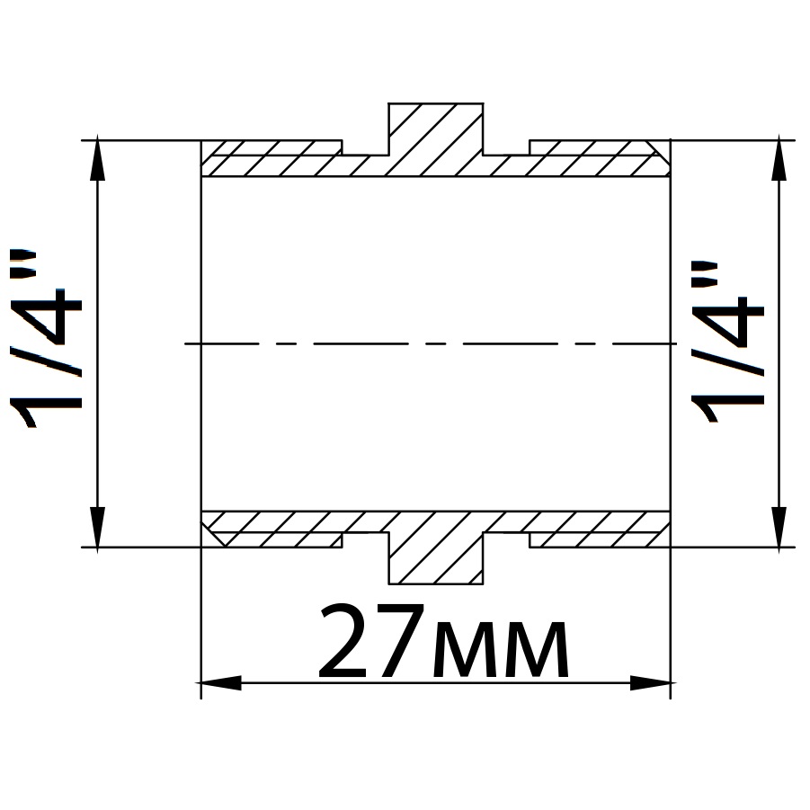 Ніпель латунний 1/4″ЗР х 1/4″ЗР ливарний 542Б