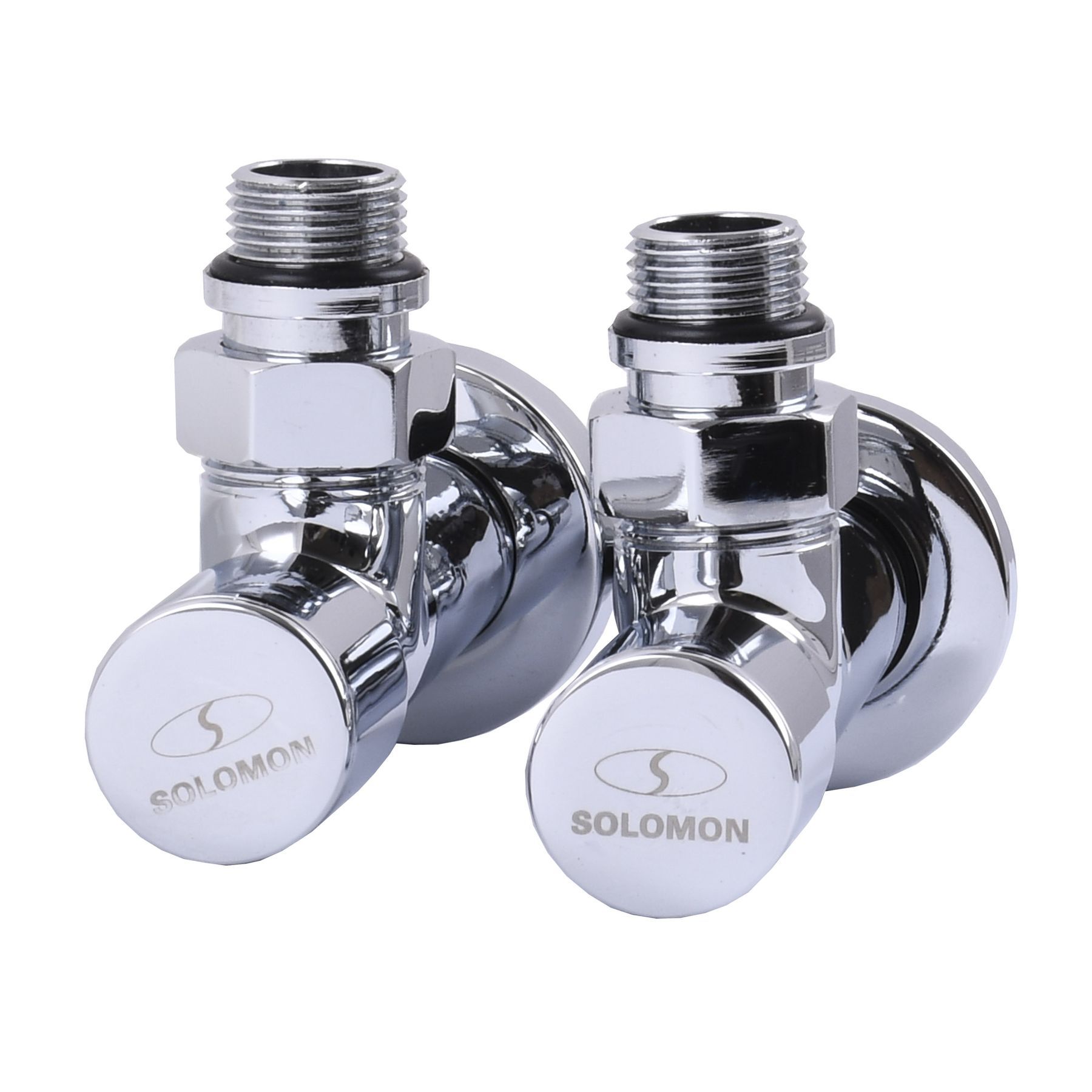 Кран вентильний кутовий з американкою SOLOMON LUX 1/2″ CHROM 7777 (2шт. КОМПЛЕК )   (1уп)