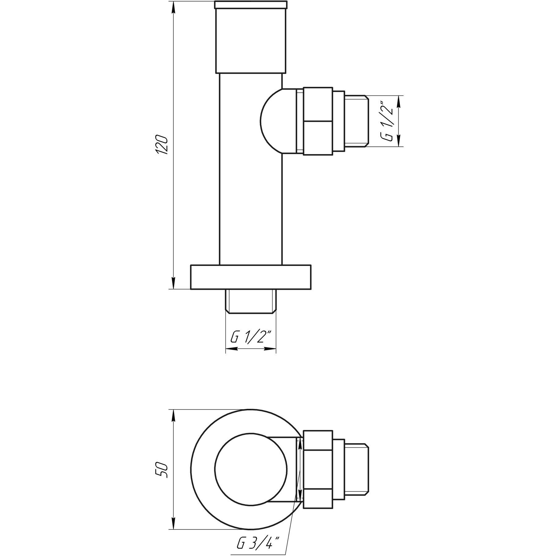 Кран вентильний кутовий з американкою SOLOMON LUX 1/2″ CHROM 7777 (2шт. КОМПЛЕК )   (1уп)
