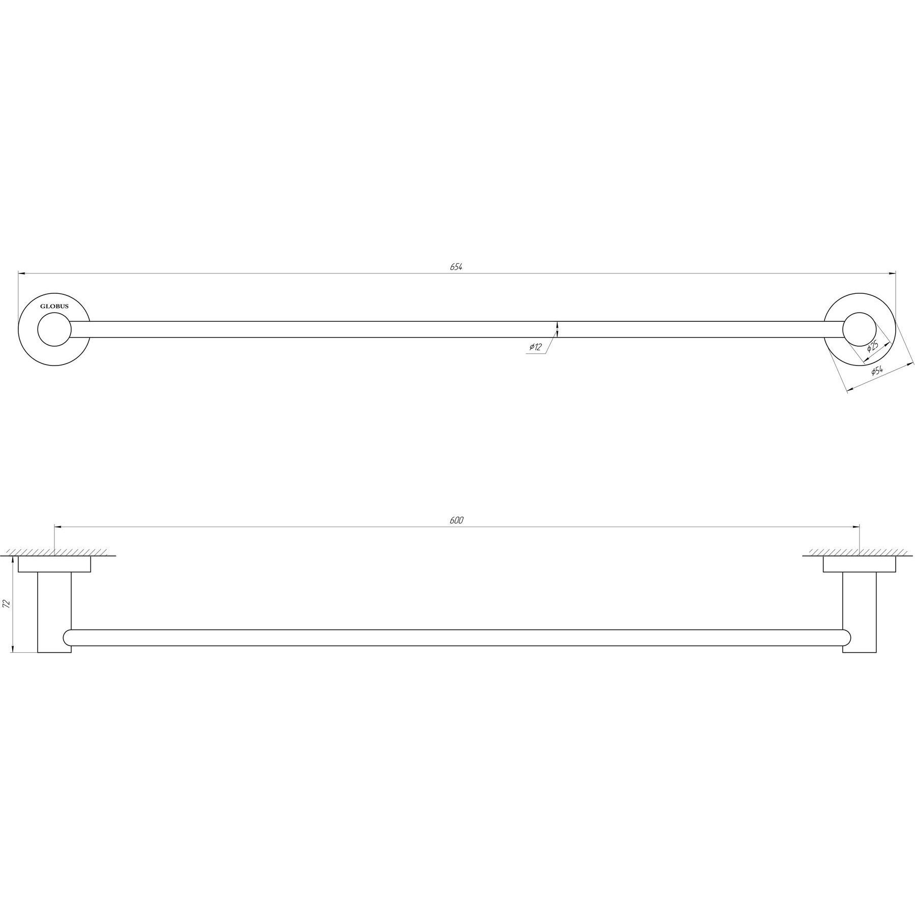 Тримач рушників Globus Lux SS 8402-60  SUS304