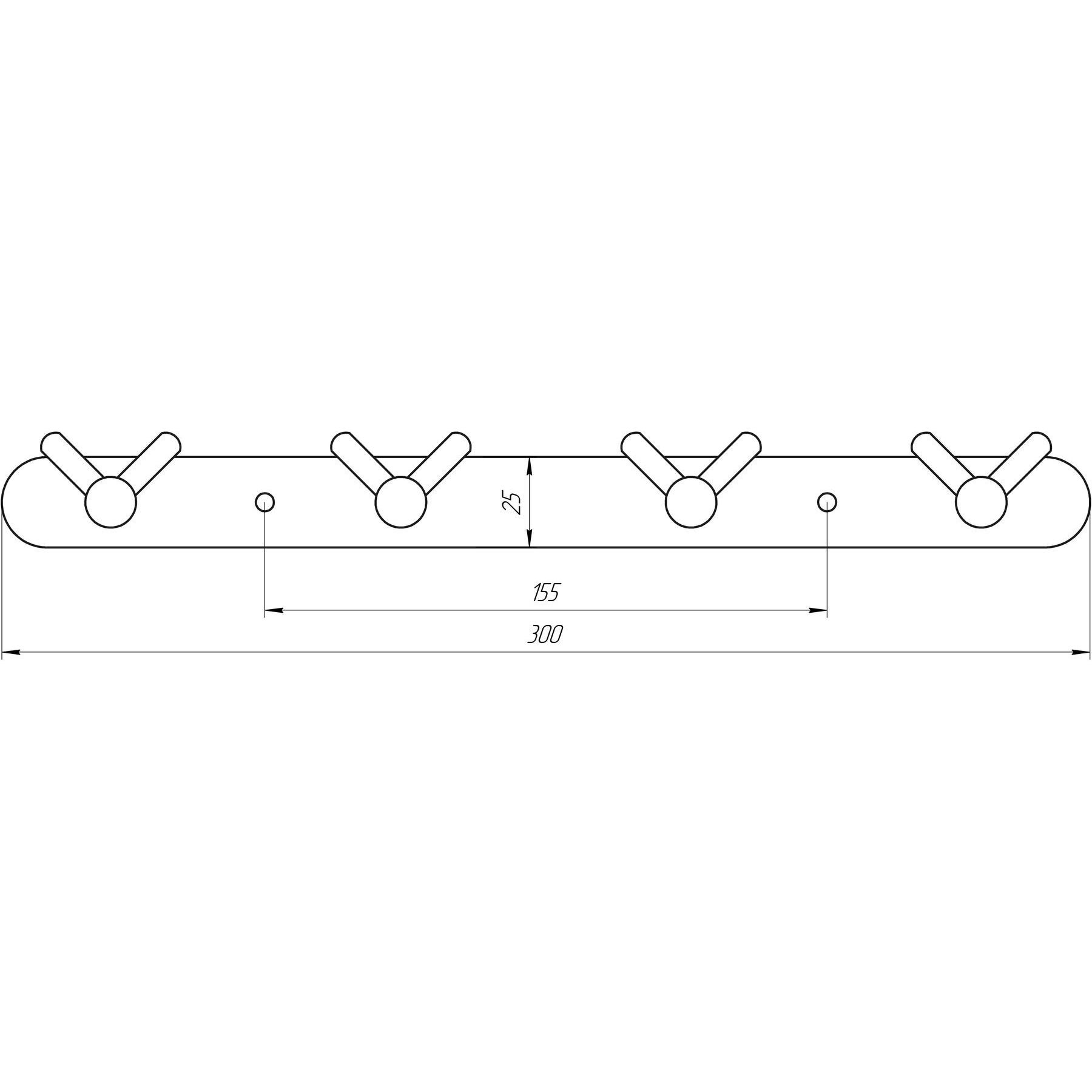 Планка з  гачками Globus Lux SS8435-4  SUS304