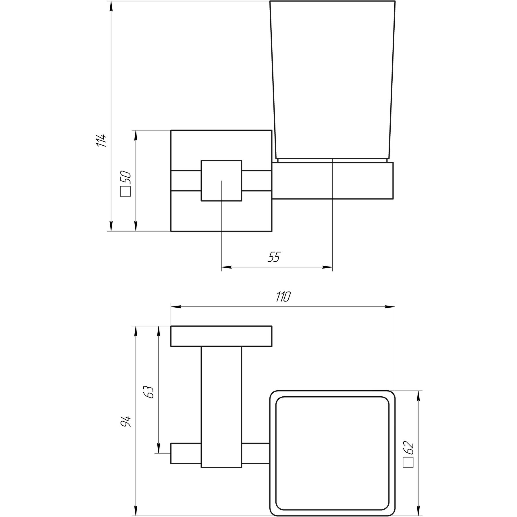 Стакан одинарний Globus Lux SQ 9409 SUS304