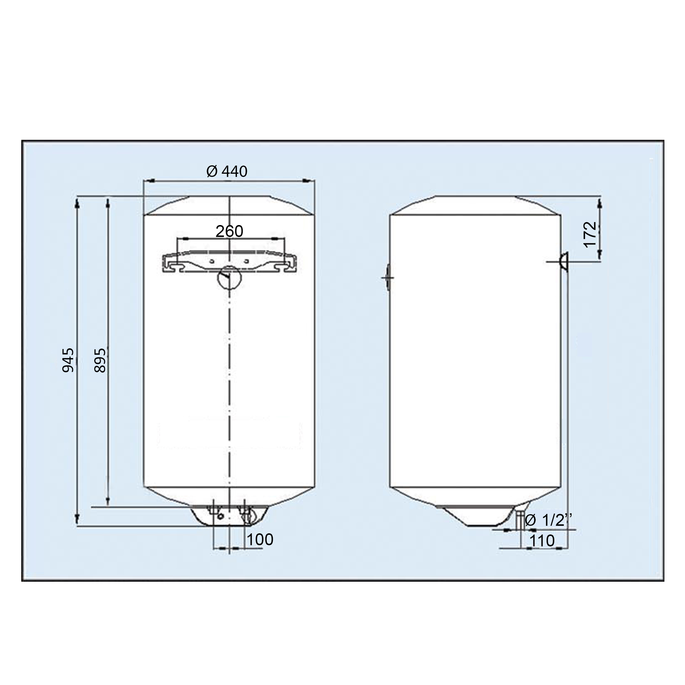 Водонагрівач LEOV LV Dry 100 l сухий тен (100L D)
