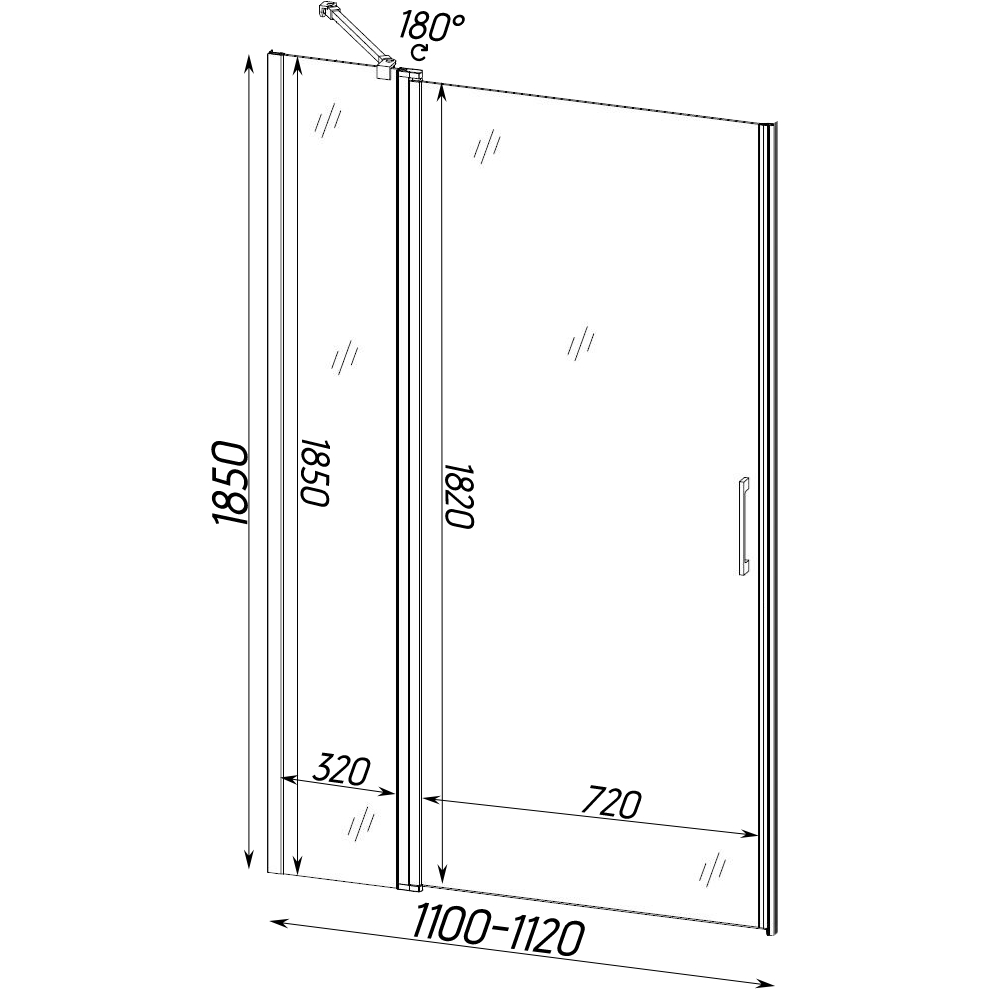 Душові двері PASLENKA 110TC (110T) BRAVO (1уп.)