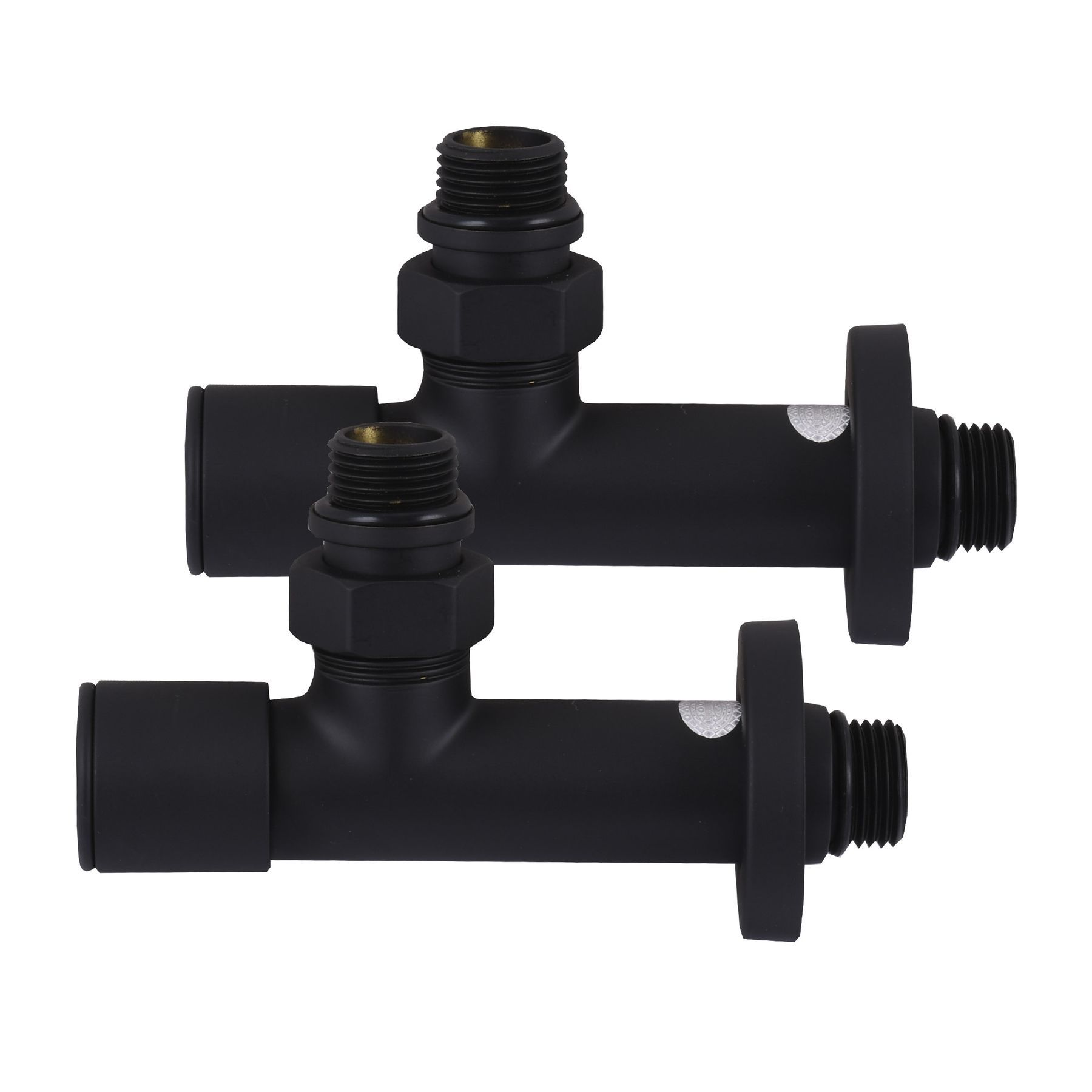 Набір Кран вентильний кутовий з американкою SOLOMON LUX 1/2″  7777  (2шт.) BLACK   (1уп)