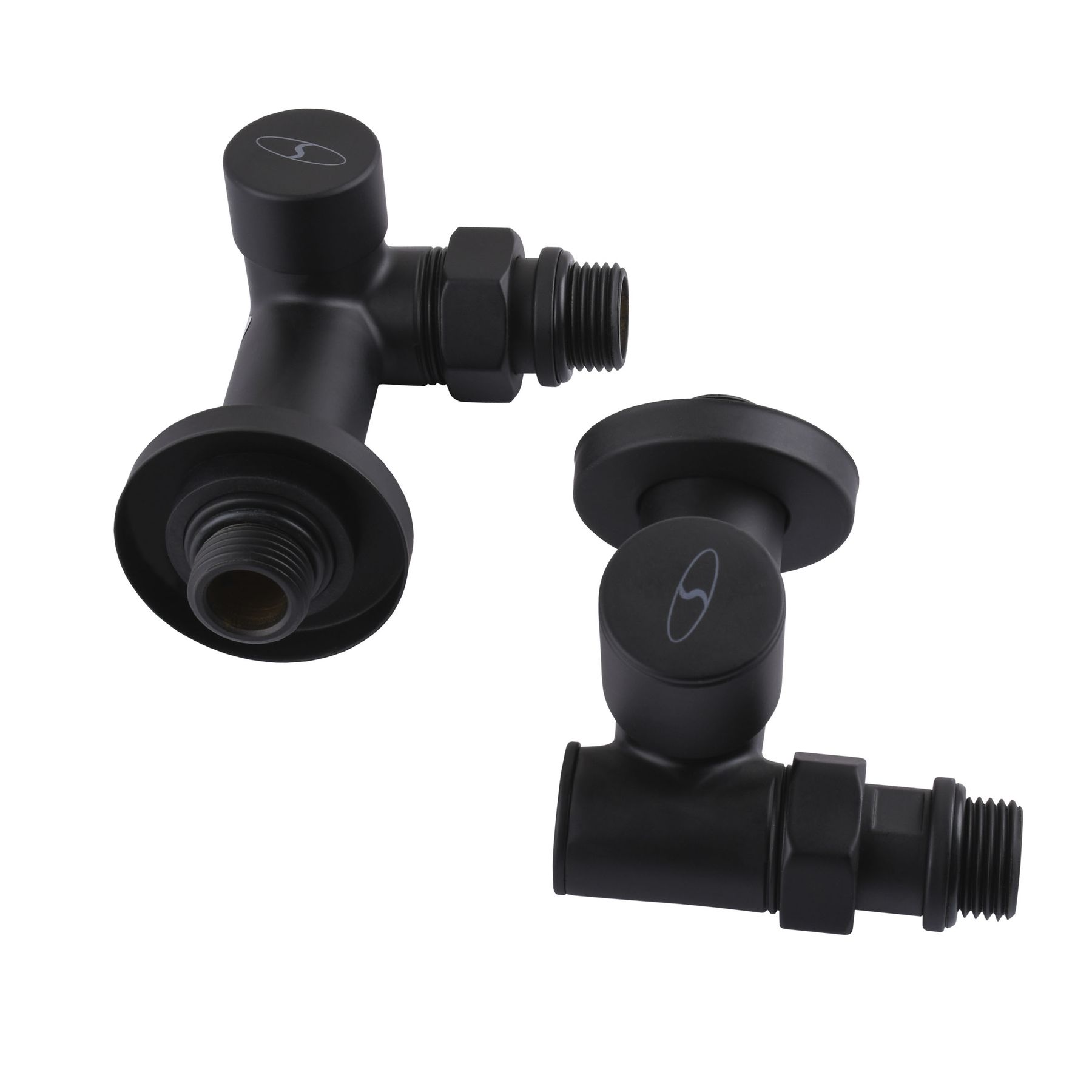 Набір Кран вентильний кутовий з американкою SOLOMON LUX 1/2″  7777  TEN (2шт.) BLACK  (1уп)