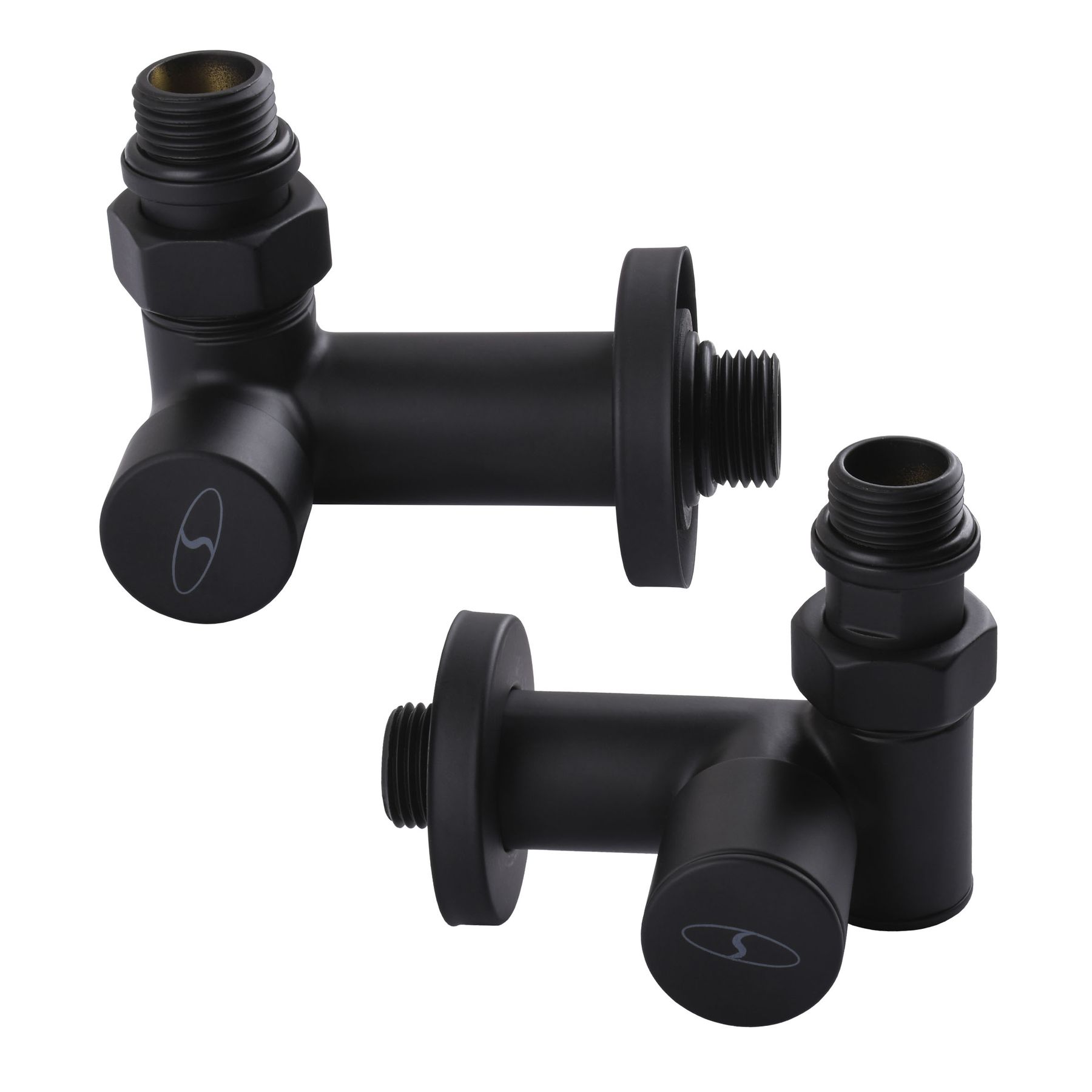 Набір Кран вентильний кутовий з американкою SOLOMON LUX 1/2″  7777  TEN (2шт.) BLACK  (1уп)