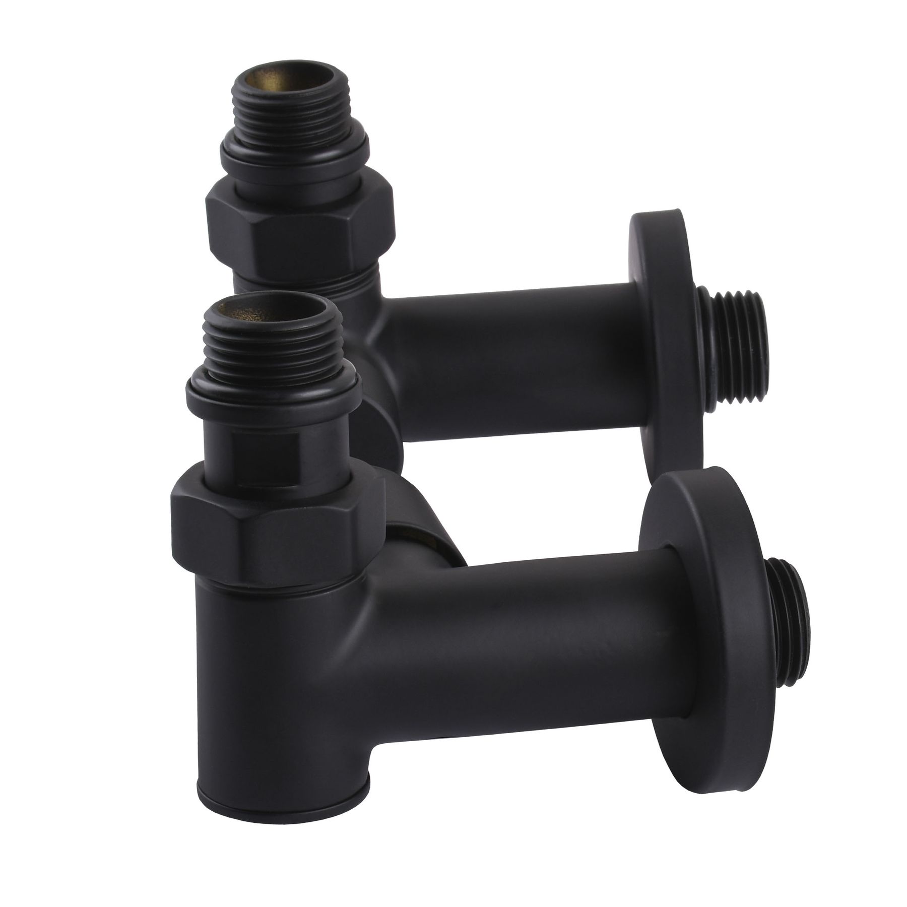 Набір Кран вентильний кутовий з американкою SOLOMON LUX 1/2″  7777  TEN (2шт.) BLACK  (1уп)