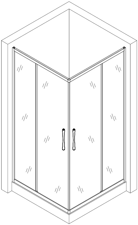 Душова кабіна квадратна ODRA L90TW.Line (L90W.Line) BRAVO (2уп.)