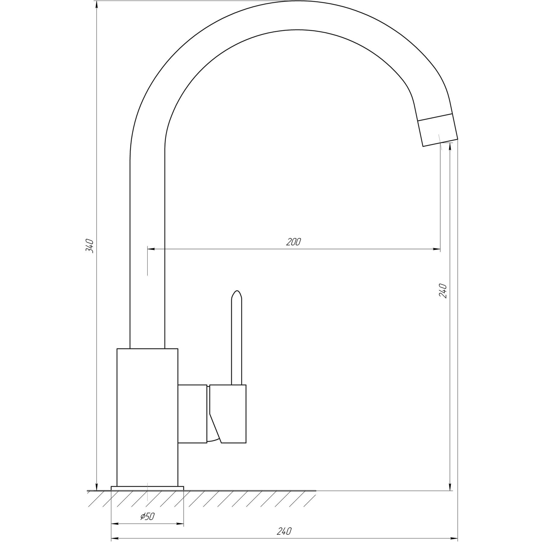 Змішувач для кухні TOPAZ BARTS TB 07403-H36-BL