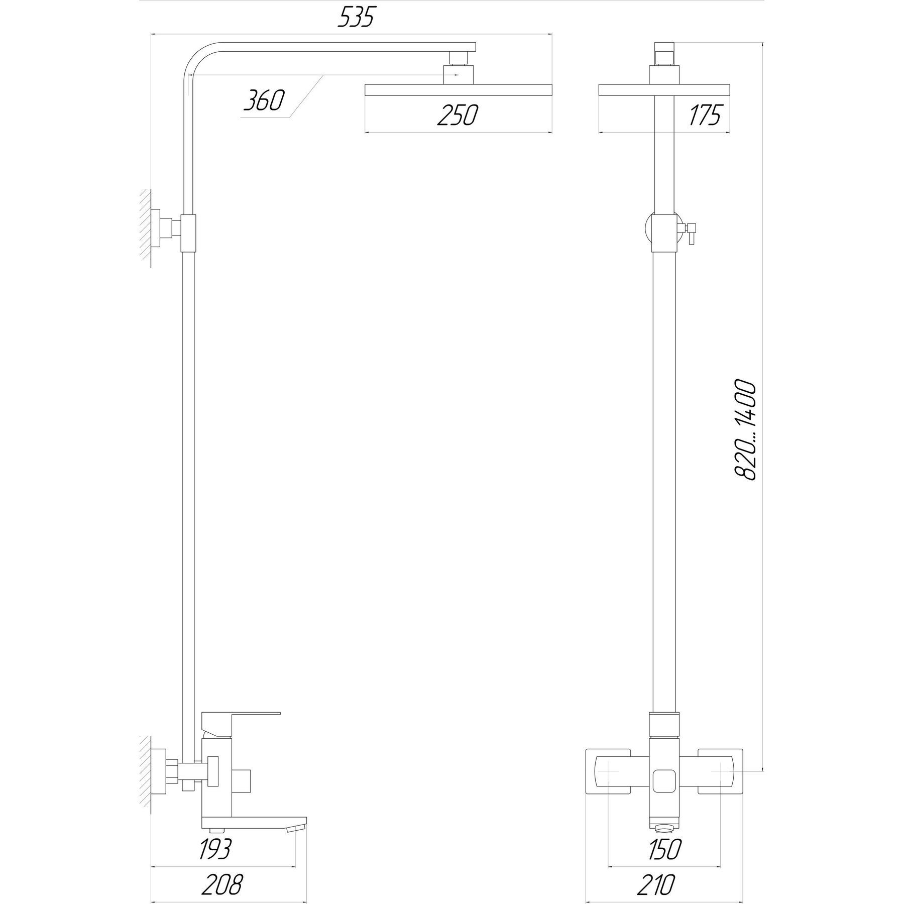 Душова система Globus Lux SICILIA VAN-SBQ-SH-04-BB