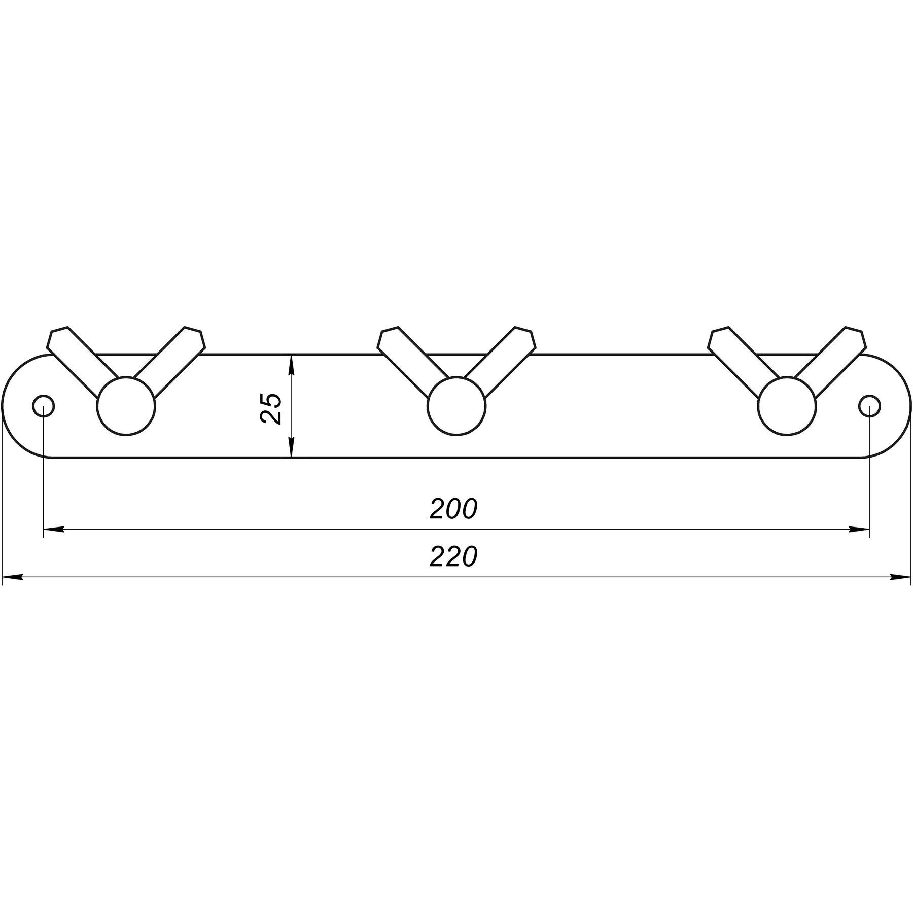 Планка з гачками Globus Lux BS8435-3 чорна матова SUS304