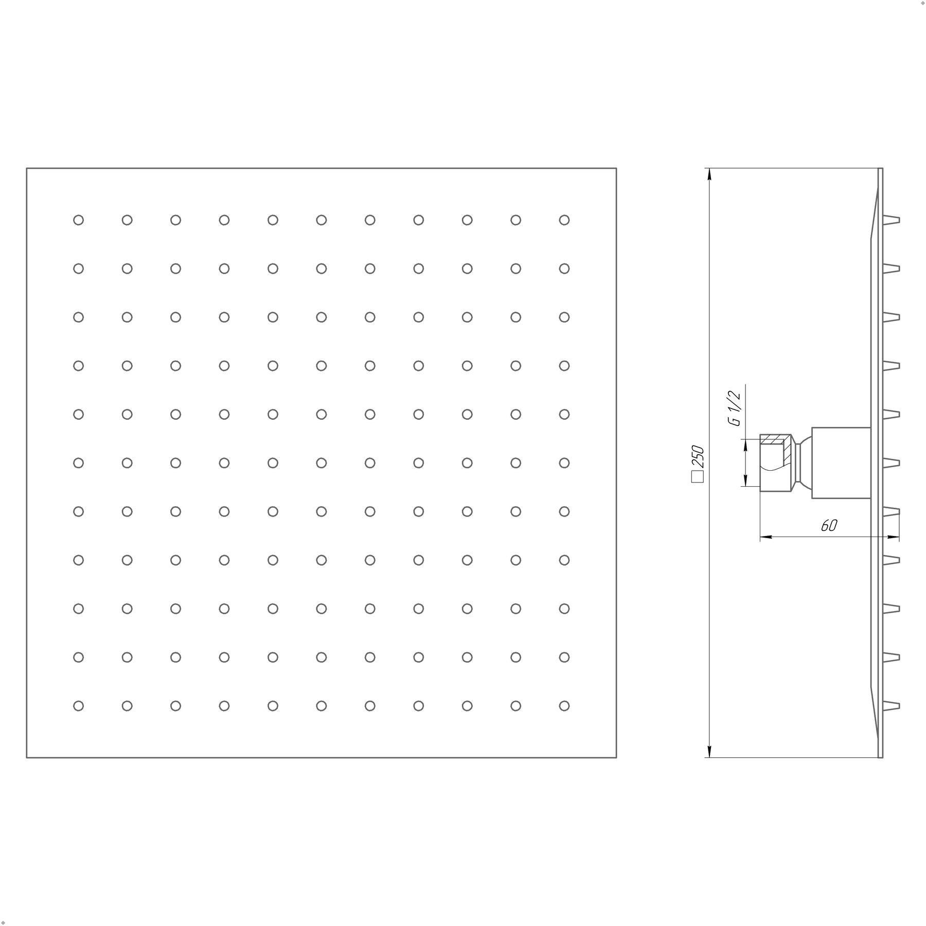 Душова лійка Globus Lux ST-0250-Q-BB