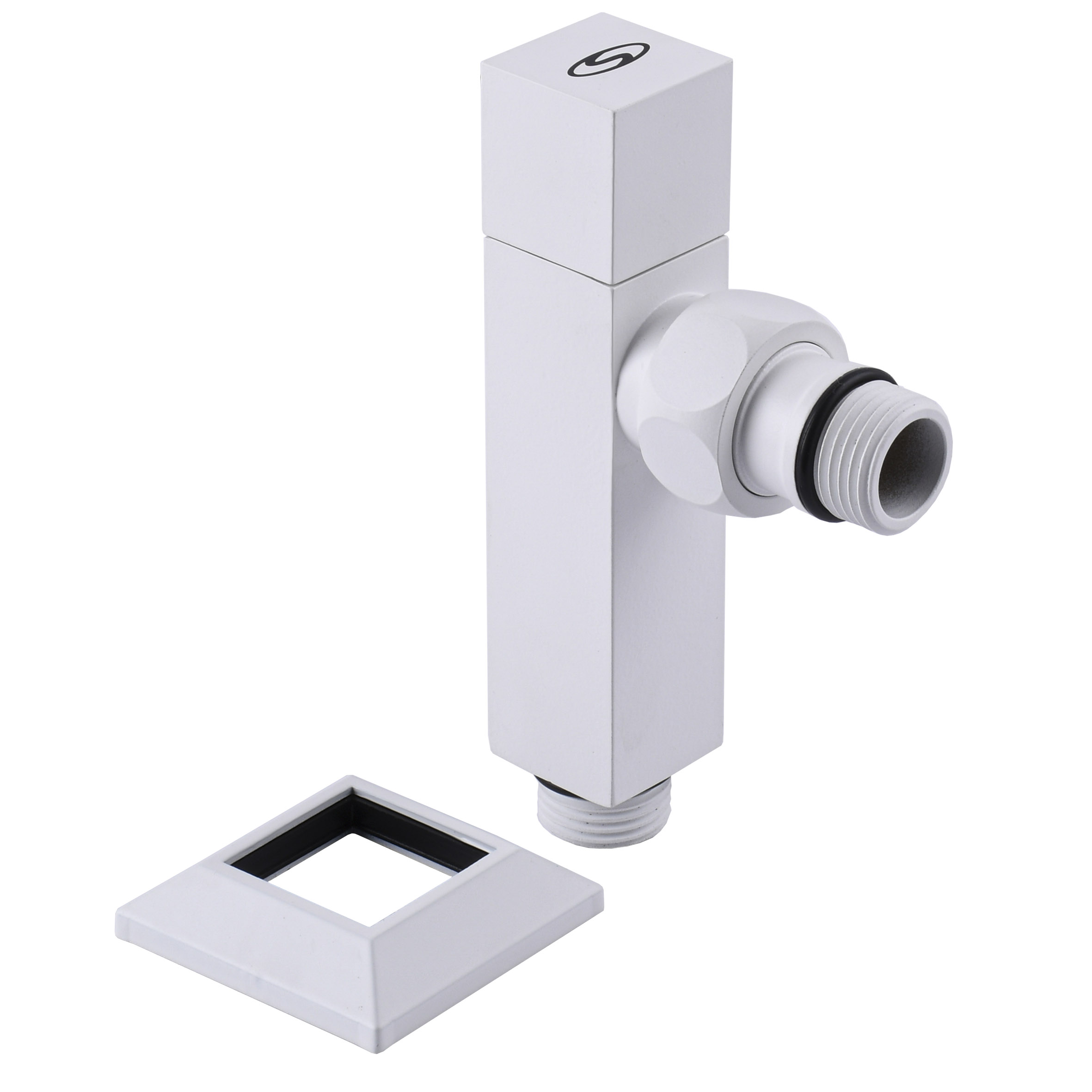 Набір Кран напівобертовий кутовий з американкою SOLOMON LUX 1/2″ CUBE WHITE 8888 (1уп)
