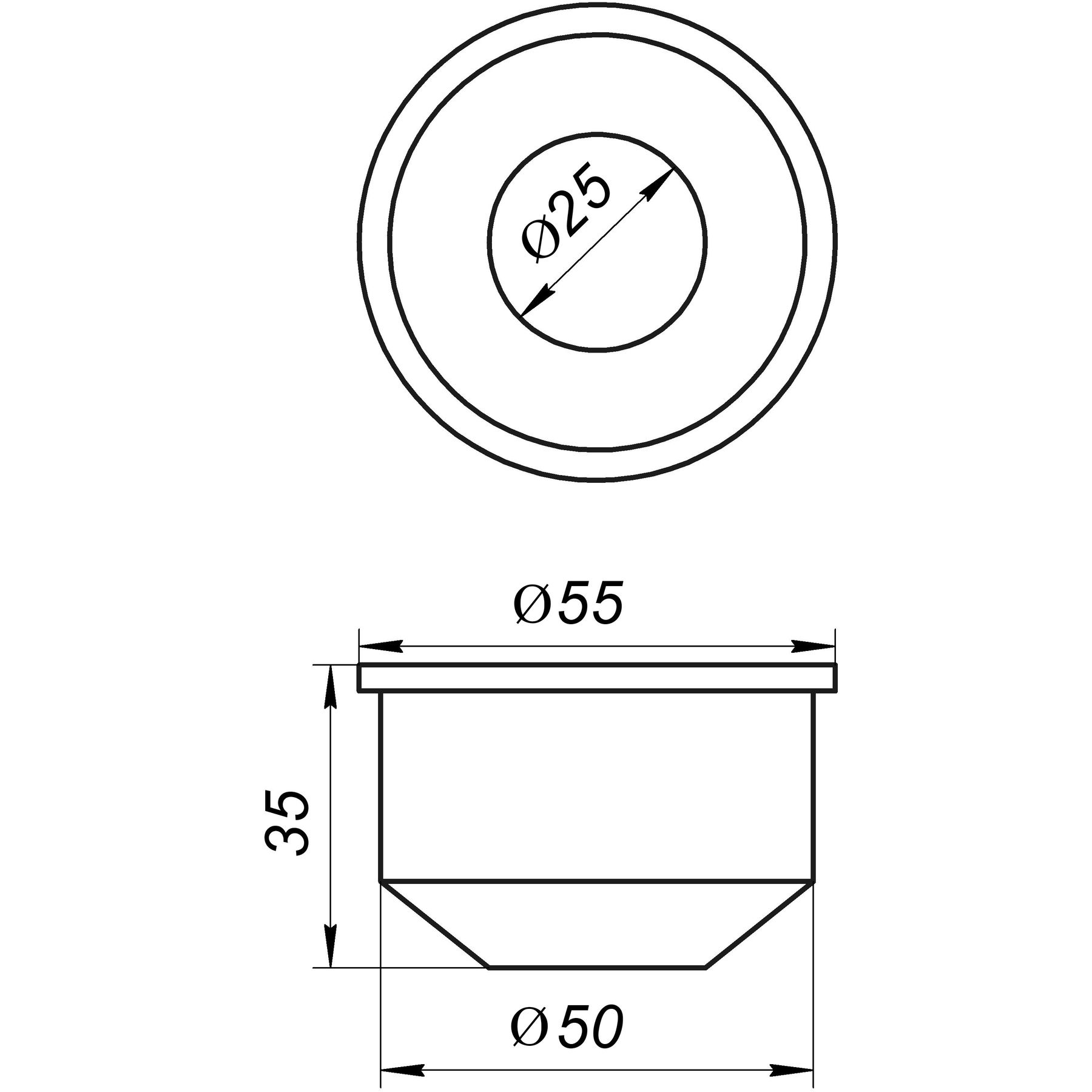 Редукція гумова VSplast 50/25 (чорна)