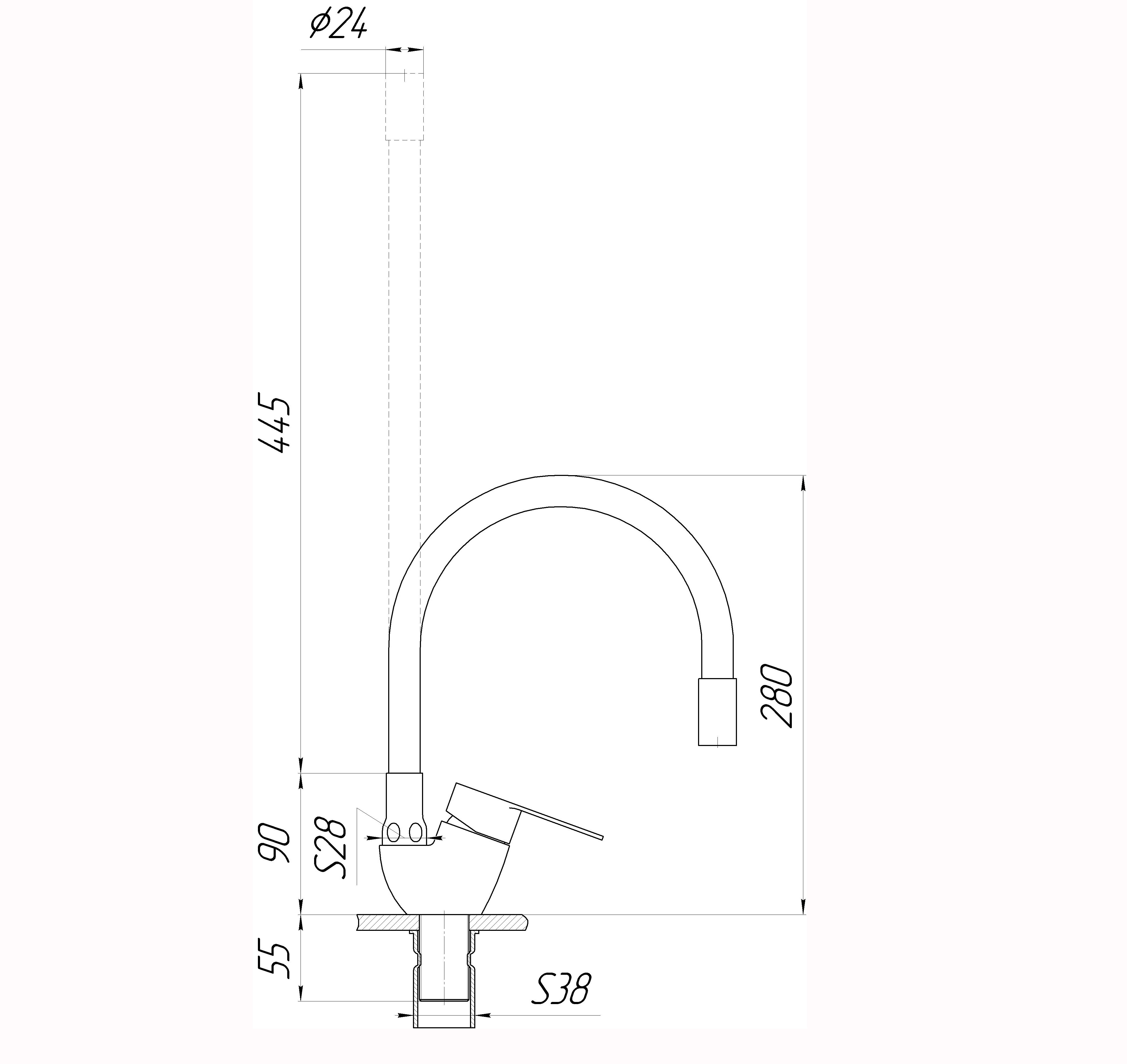 Змішувач для кухні Globus Lux MAIN SM-203SG