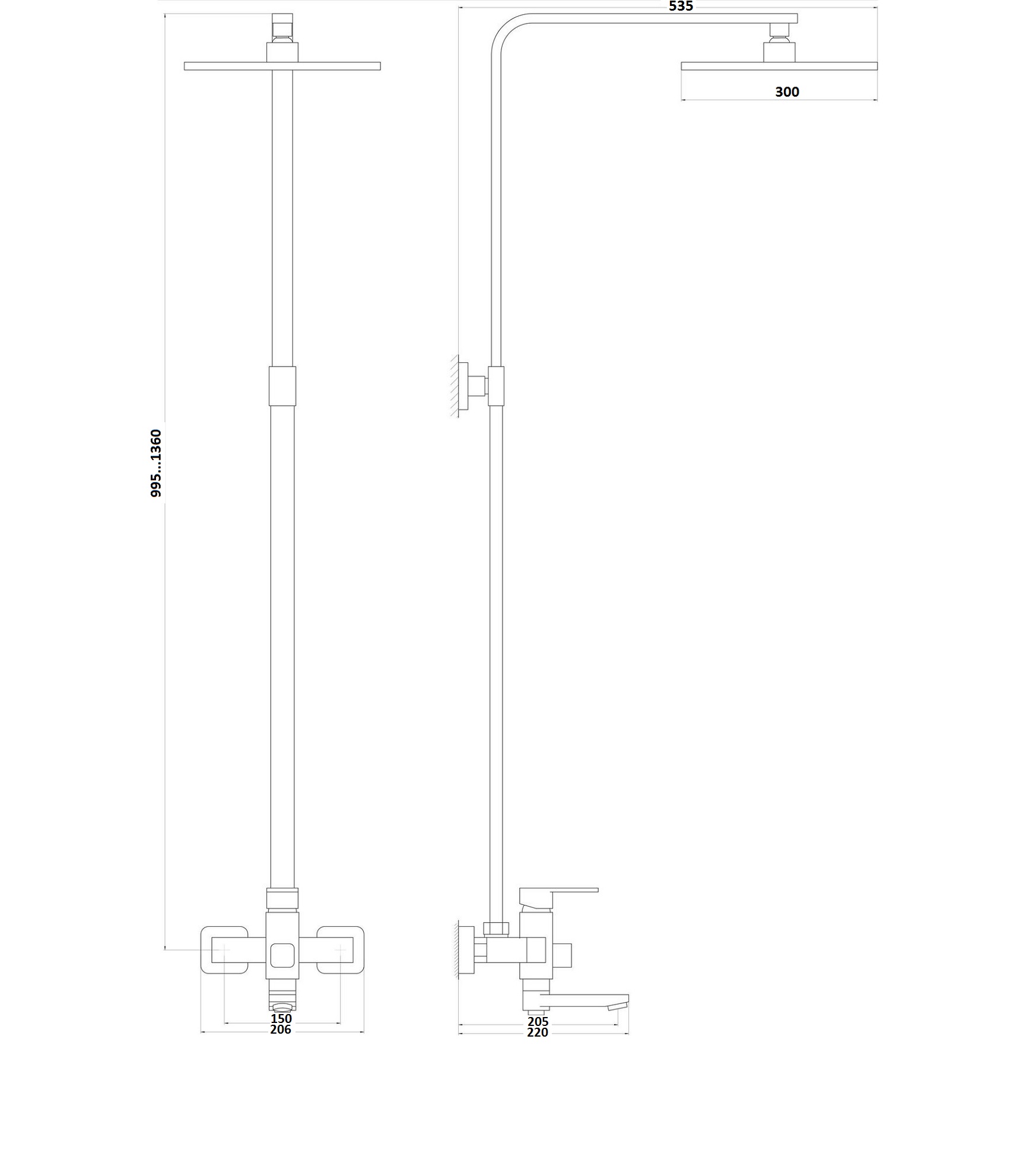 Душова система Globus Lux MILANO VAN-GLM-0026-11-Graphite