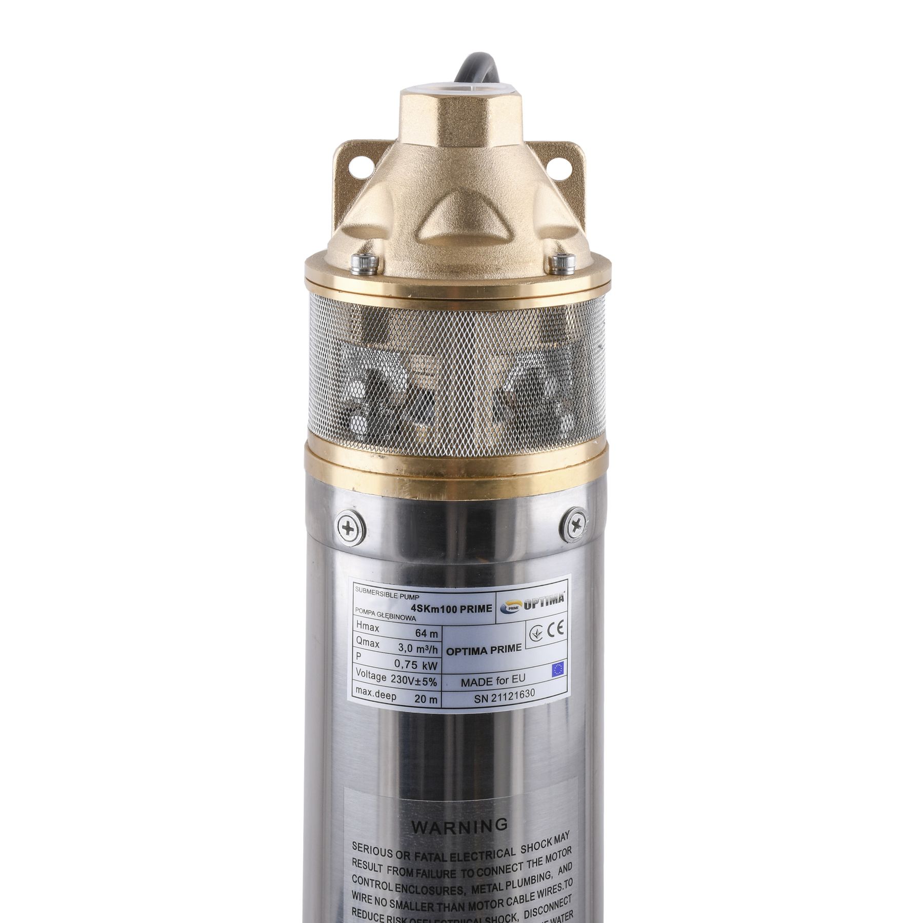 Насос свердловинний вихровий OPTIMA 4SKm100 PRIME 0.75кВт + кабель 20м+пульт