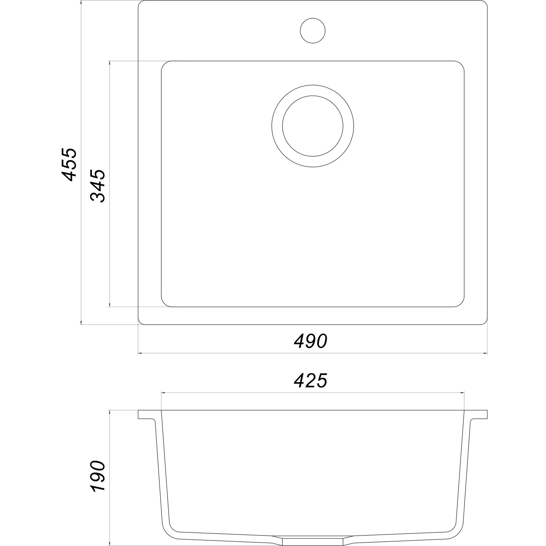 Гранітна мийка Globus Lux AOSTA мигдаль 490x455мм-А0008