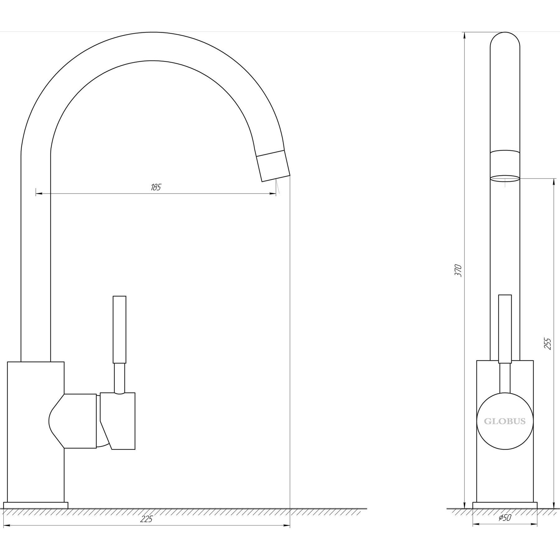 Змішувач для кухні Globus Lux LAZER GLLR-0203S-10-BB