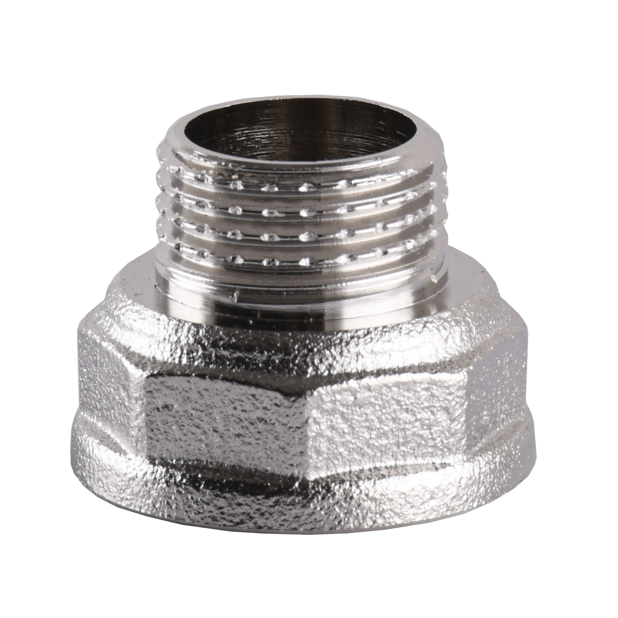 Перехідник редукційний нікельований 3/4″ВР х 1/2″ЗР штампований А0603А(нк) VA