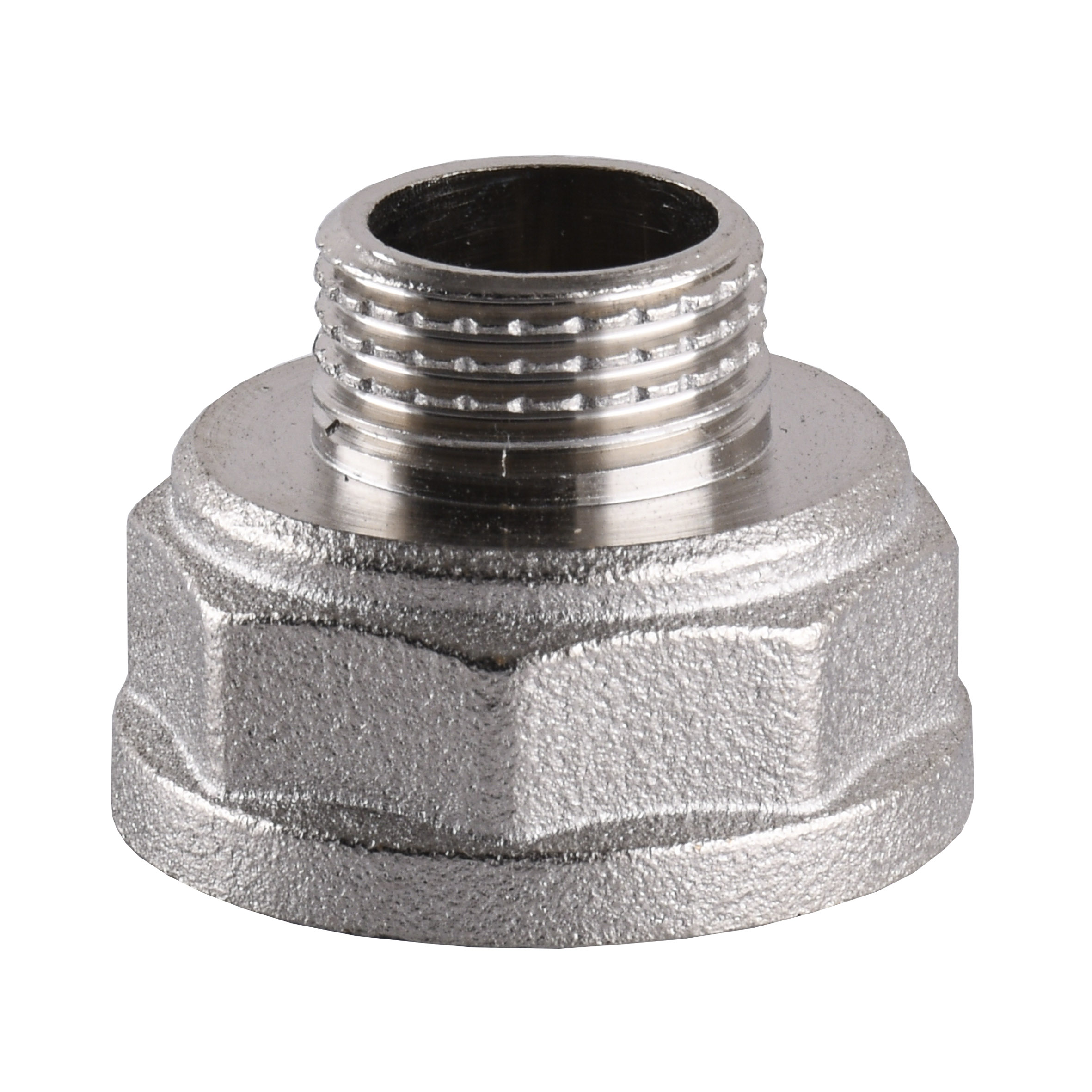 Перехідник редукційний нікельований 1 1/2″ВР х 1″ЗР штампований А0606А(нк) VA