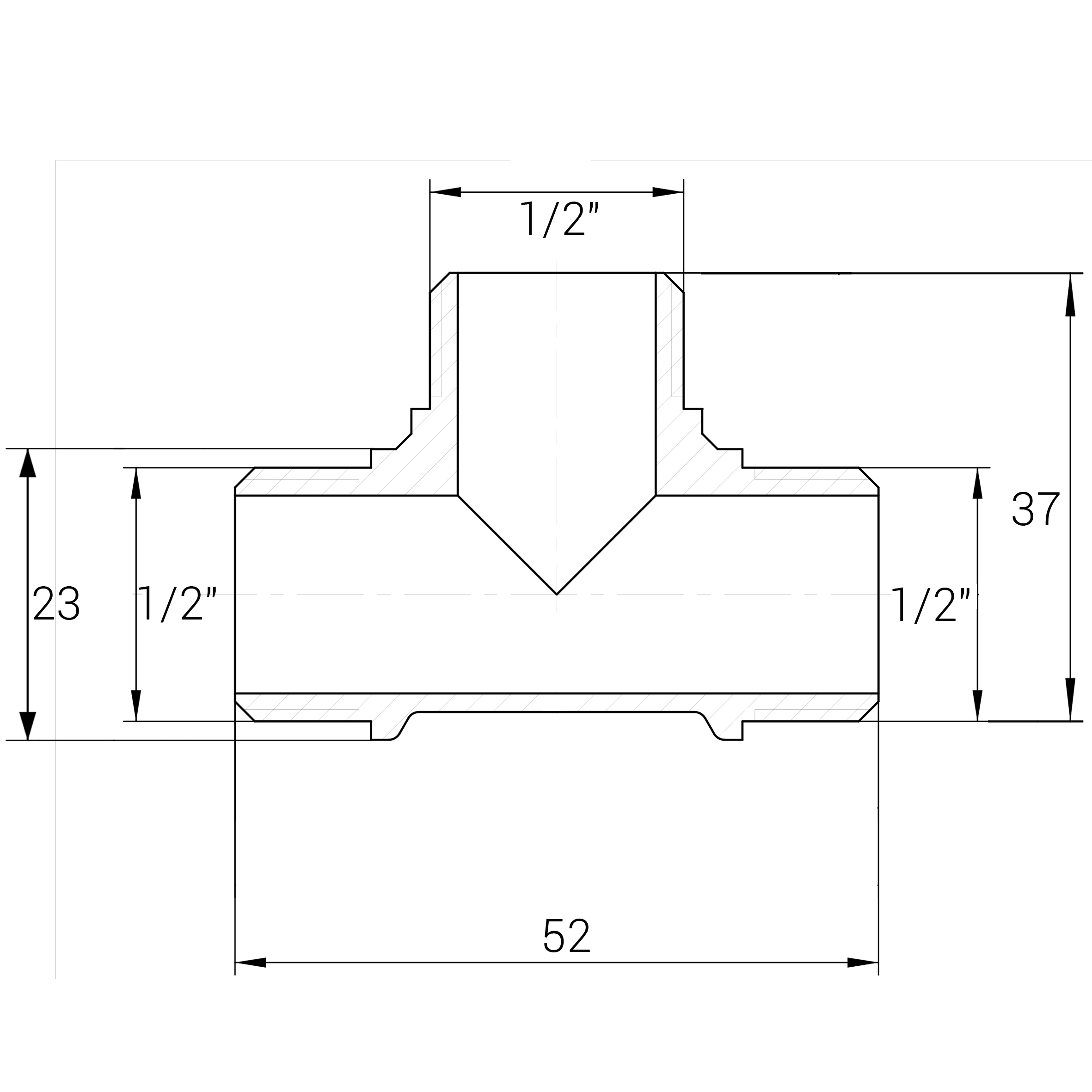 Трійник нікельований 1/2″ЗР х 1/2″ЗР х 1/2″ЗР штампований А0214А(нк) VA