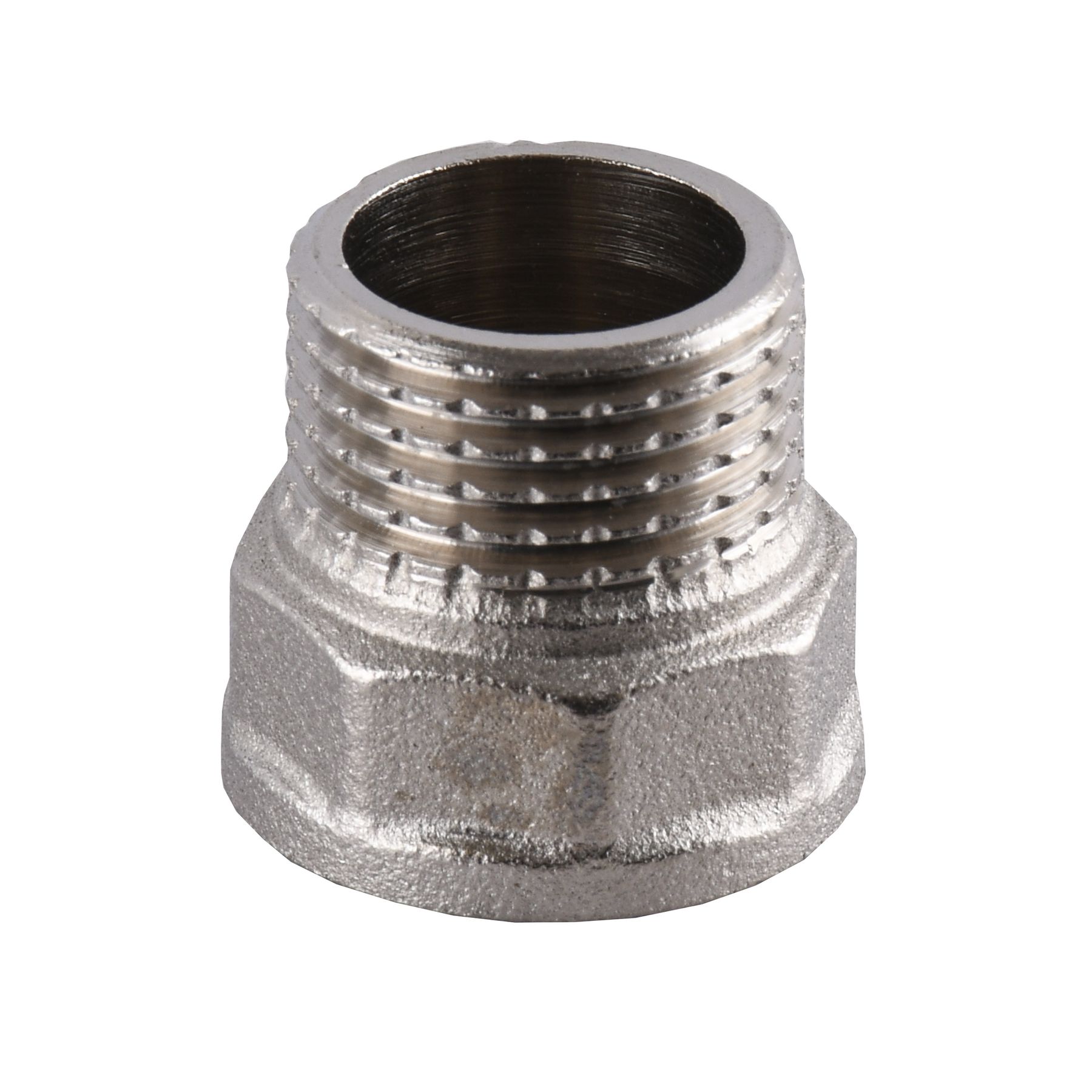 Перехідник нікельований 1/2″ВР х 1/2″ЗР штампований А0601А(нк) VA