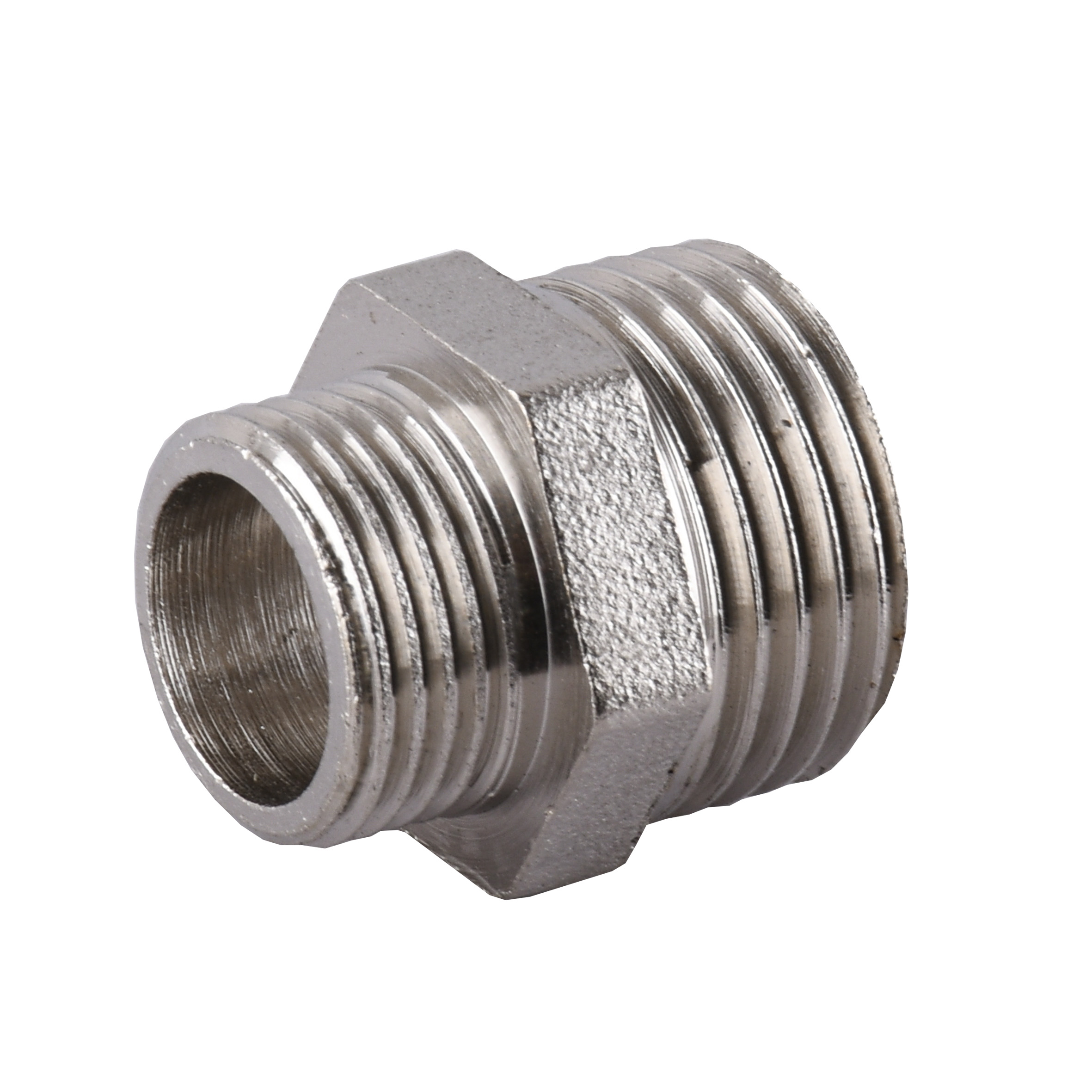 Ніпель редукційний нікельований 1/2″ЗР х 3/8″ЗР штампований А0542А(нк) VA