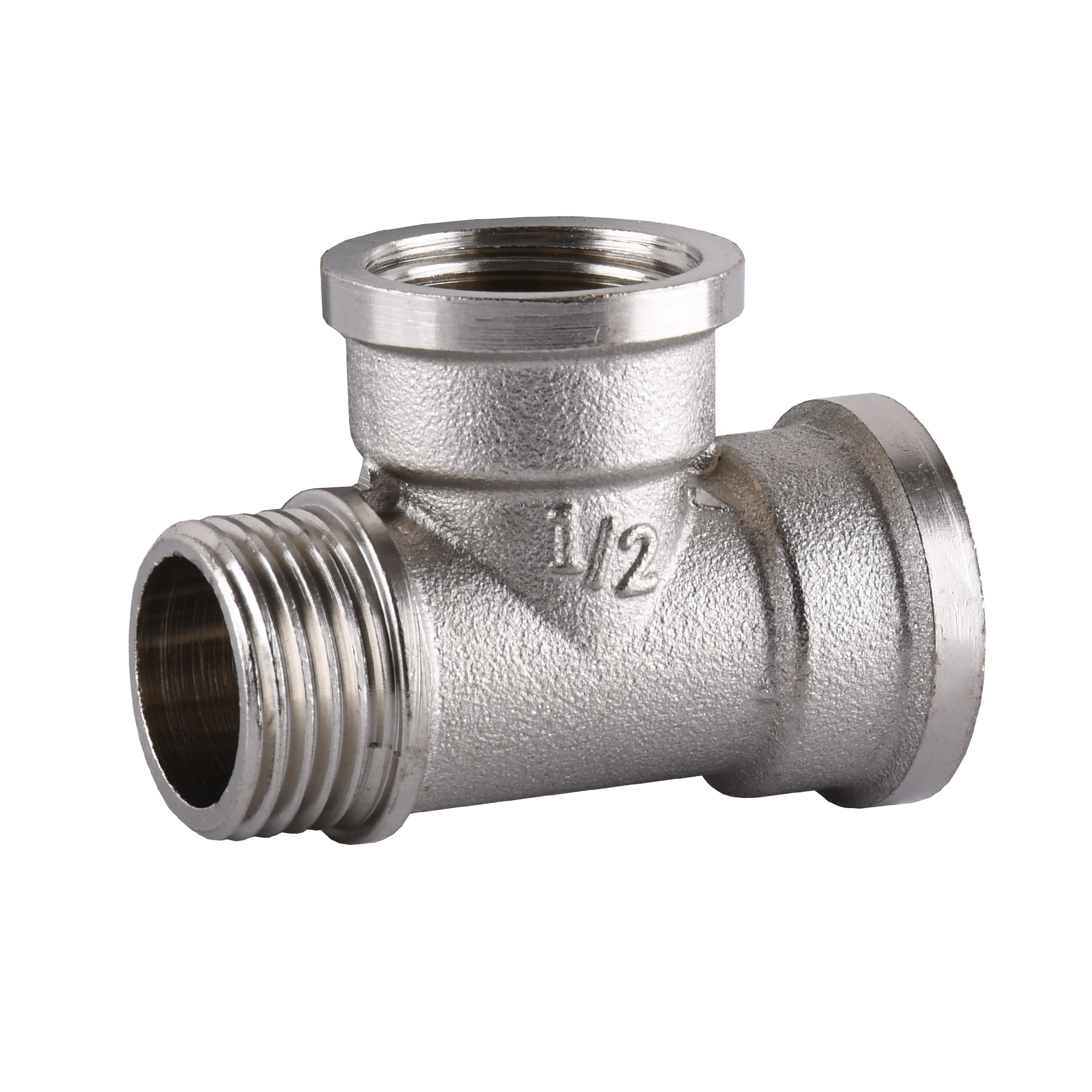Трійник нікельований 1/2″ВР х 1/2″ВР х 1/2″ЗР штампований А0213А(нк) VA