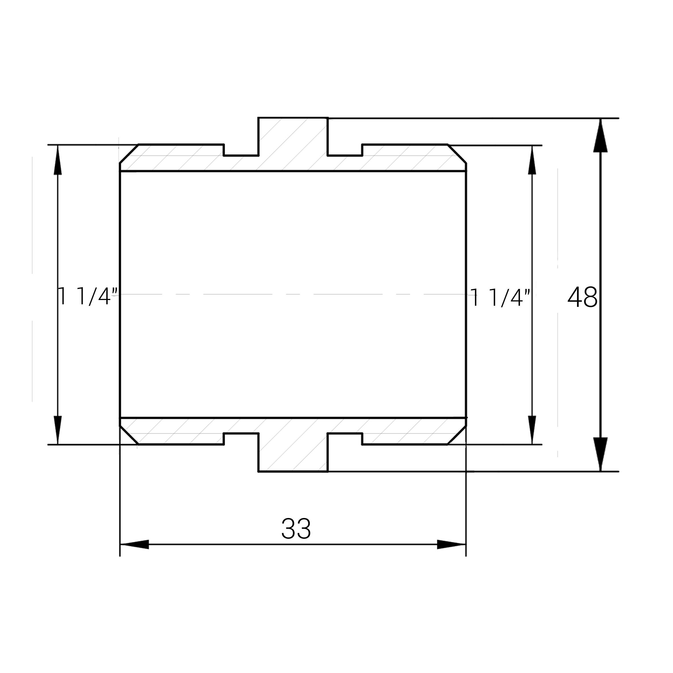 Ніпель нікельований 1 1/4″ЗР х 1 1/4″ЗР штампований А0516А(нк) VA