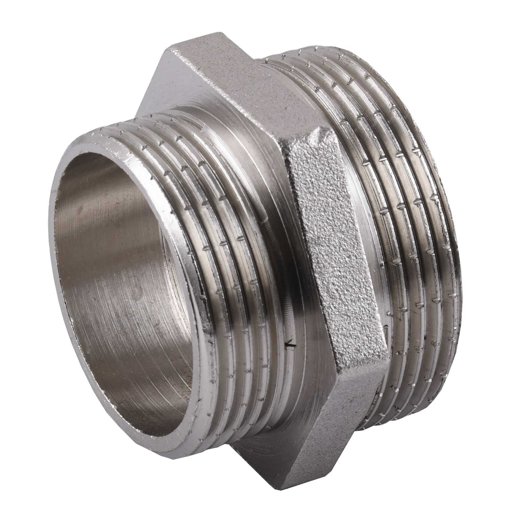 Ніпель редукційний нікельований 1 1/2″ЗР х 1 1/4″ЗР штампований А0522А(нк) VA