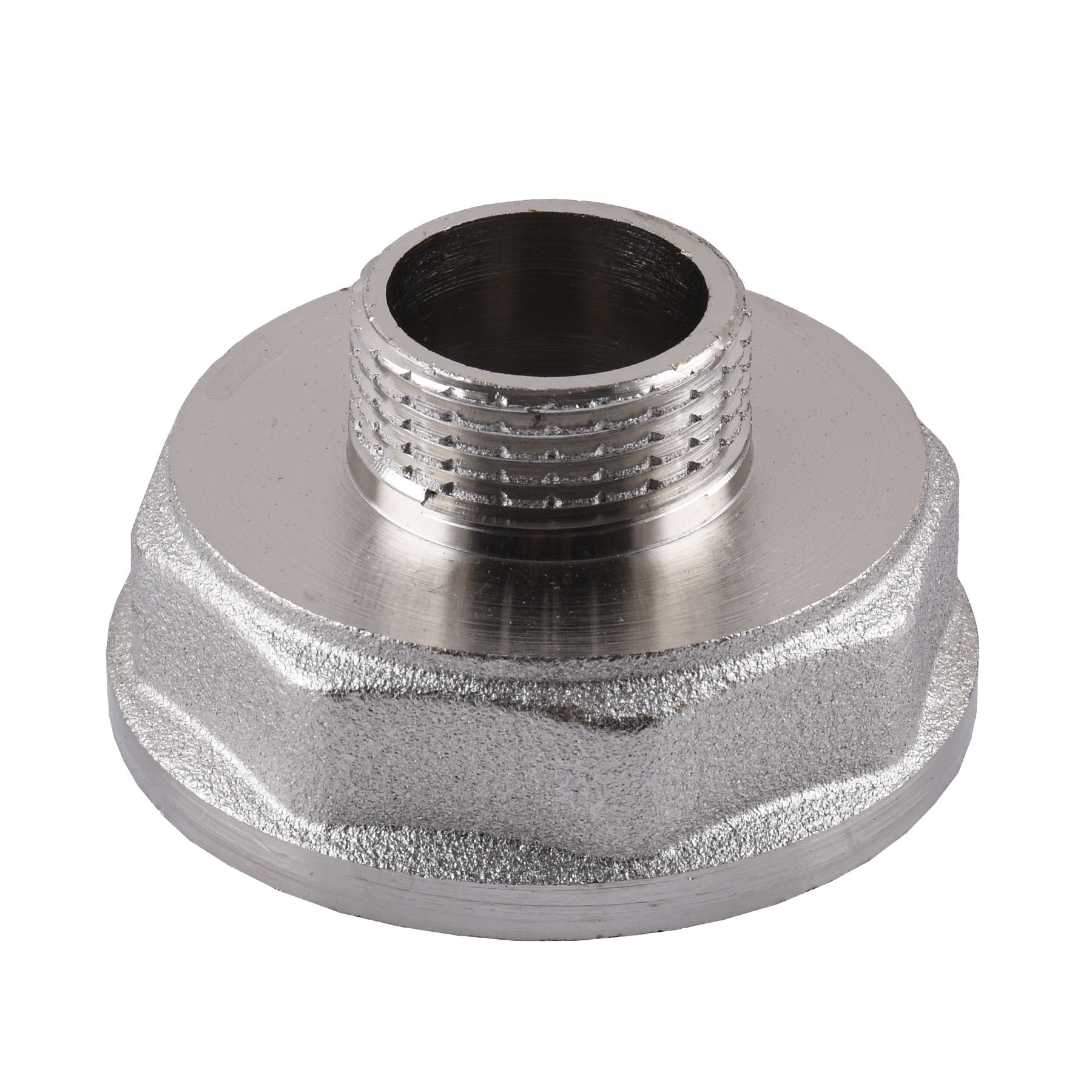 Перехідник редукційний нікельований 1 1/2″ВР х 3/4″ЗР штампований А0604А(нк) VA