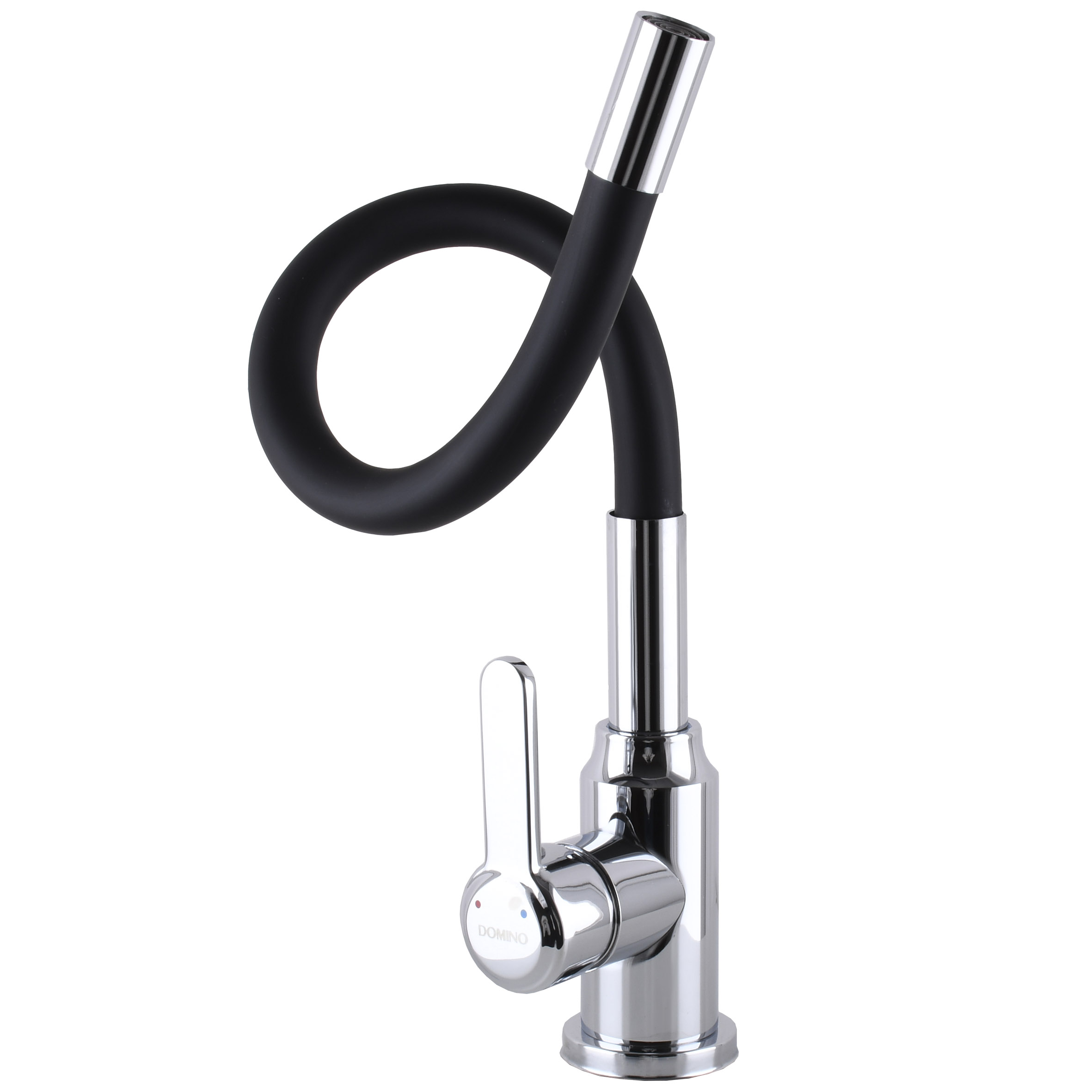 Змішувач для кухні DOMINO ELLIPSE DCC-203L-BLACK  гофровилив Чорний,,На Гайці