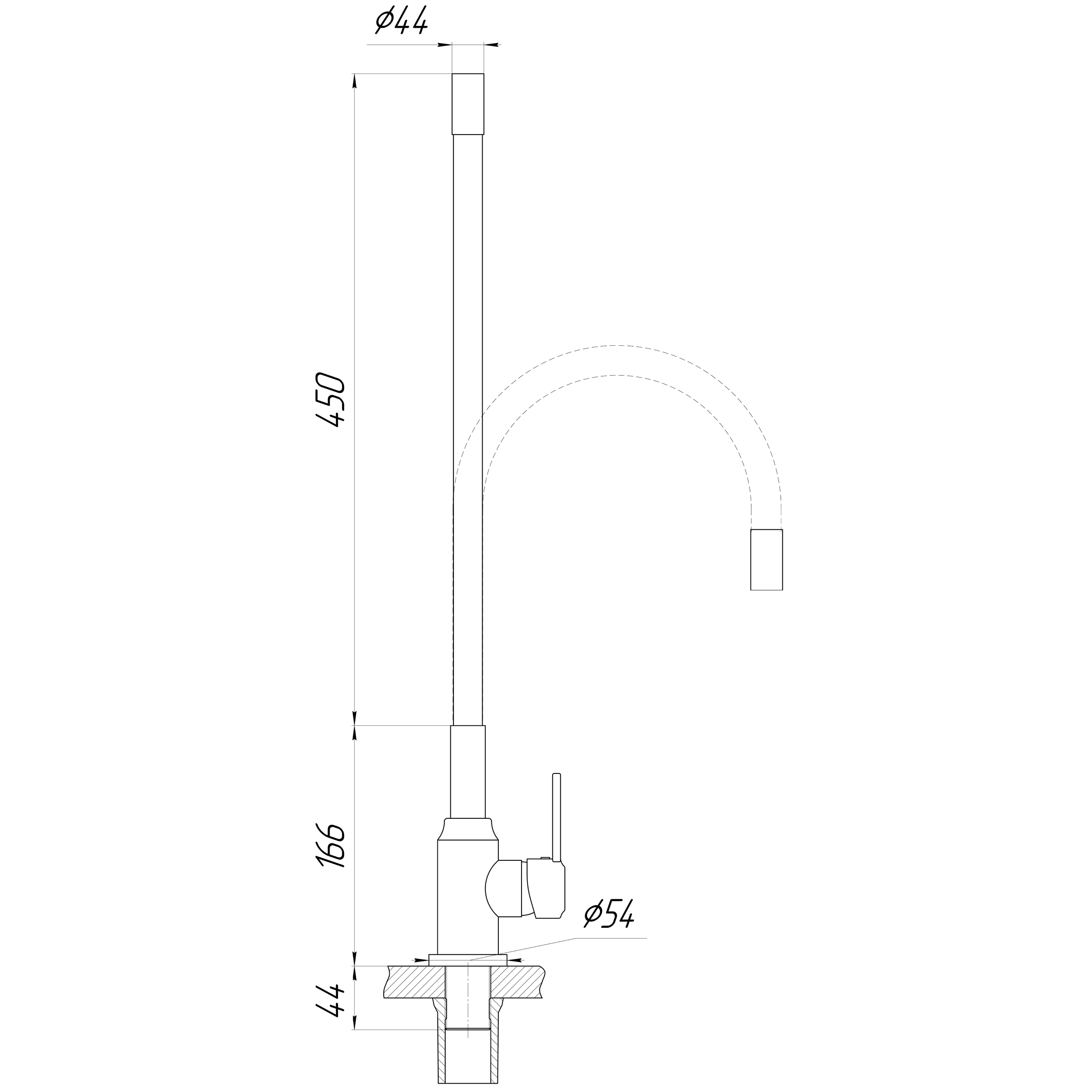 Змішувач для кухні DOMINO ELLIPSE DCC-203L-BLACK  гофровилив Чорний,,На Гайці