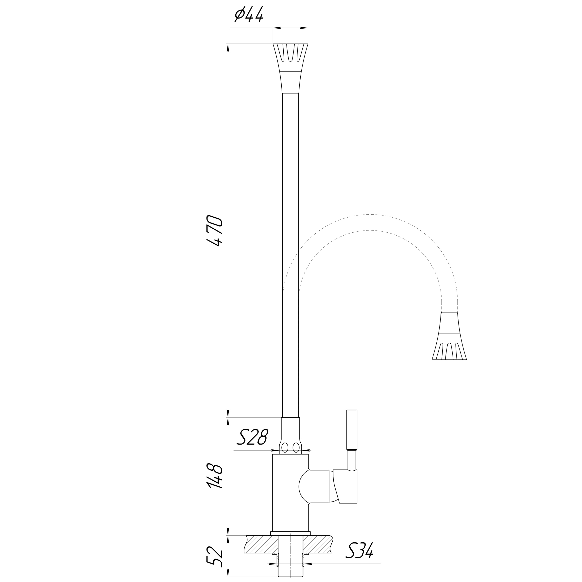Змішувач для кухні Globus Lux Lazer GLLR-0203SA-K15