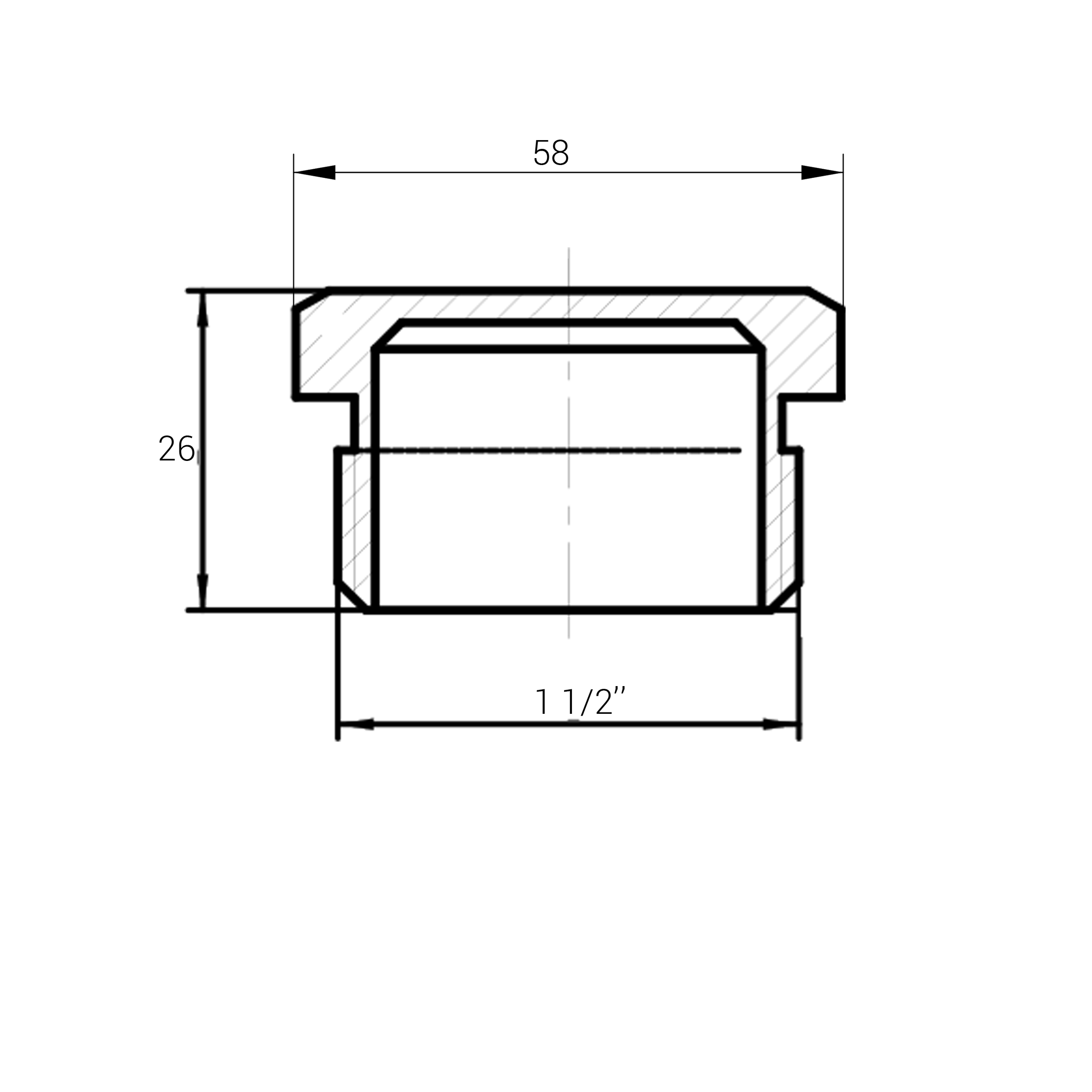 Заглушка латунна 1 1/2″ЗР штампована А1095А VA